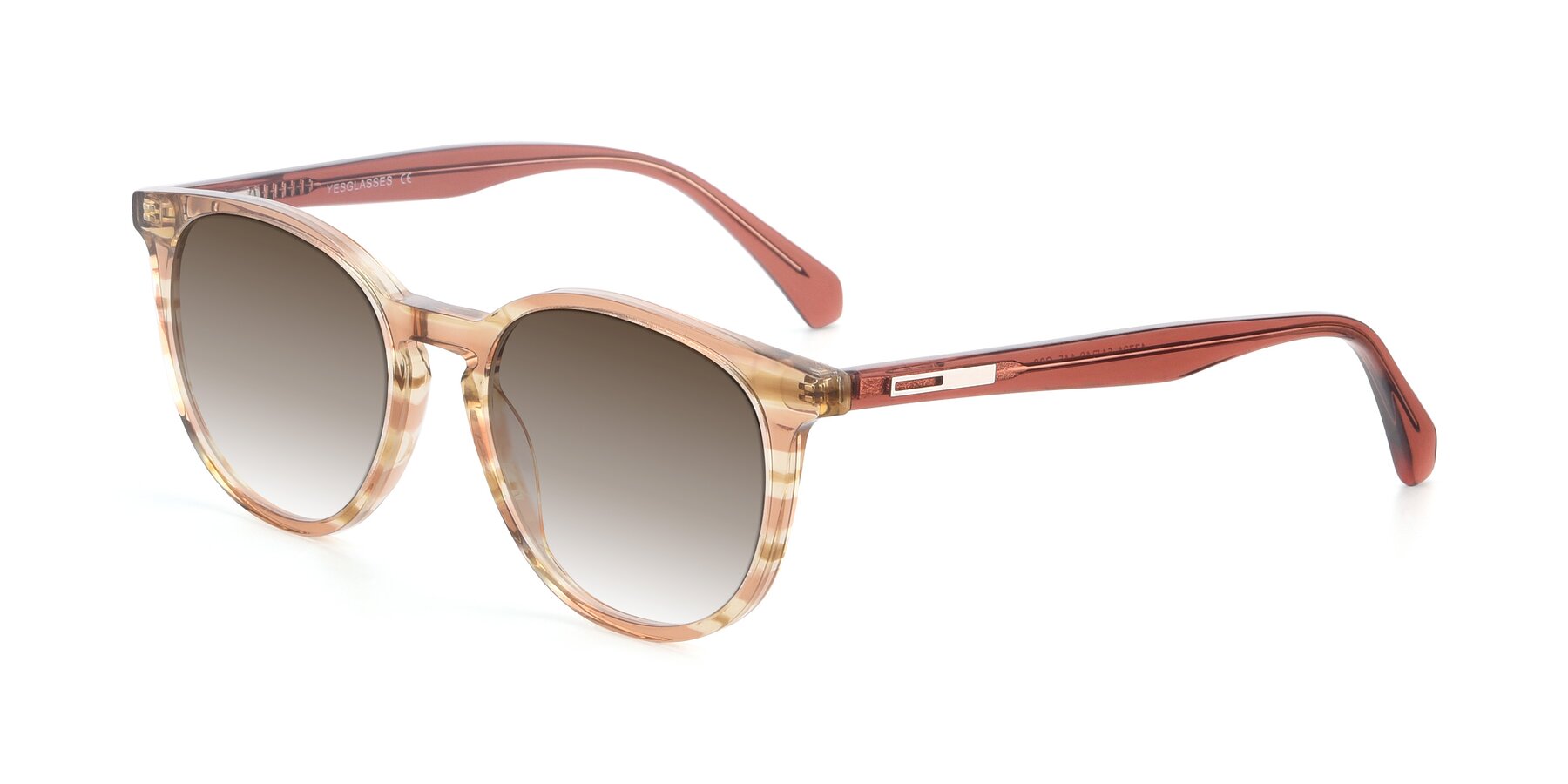 Angle of 17721 in Stripe Caramel with Brown Gradient Lenses