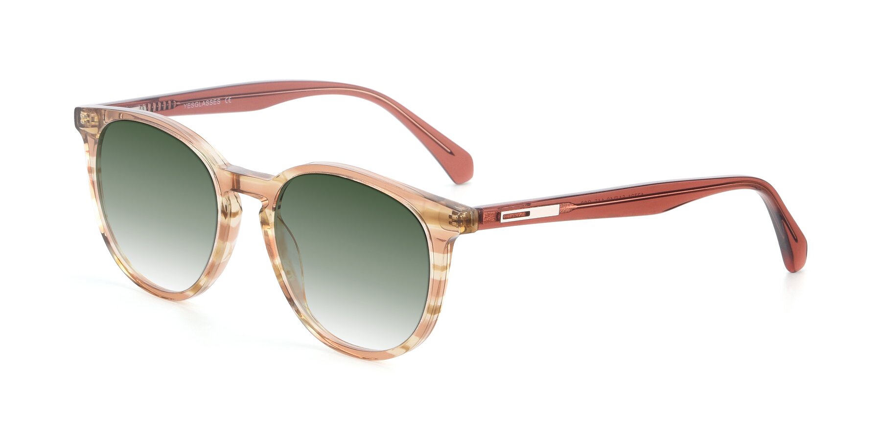 Angle of 17721 in Stripe Caramel with Green Gradient Lenses