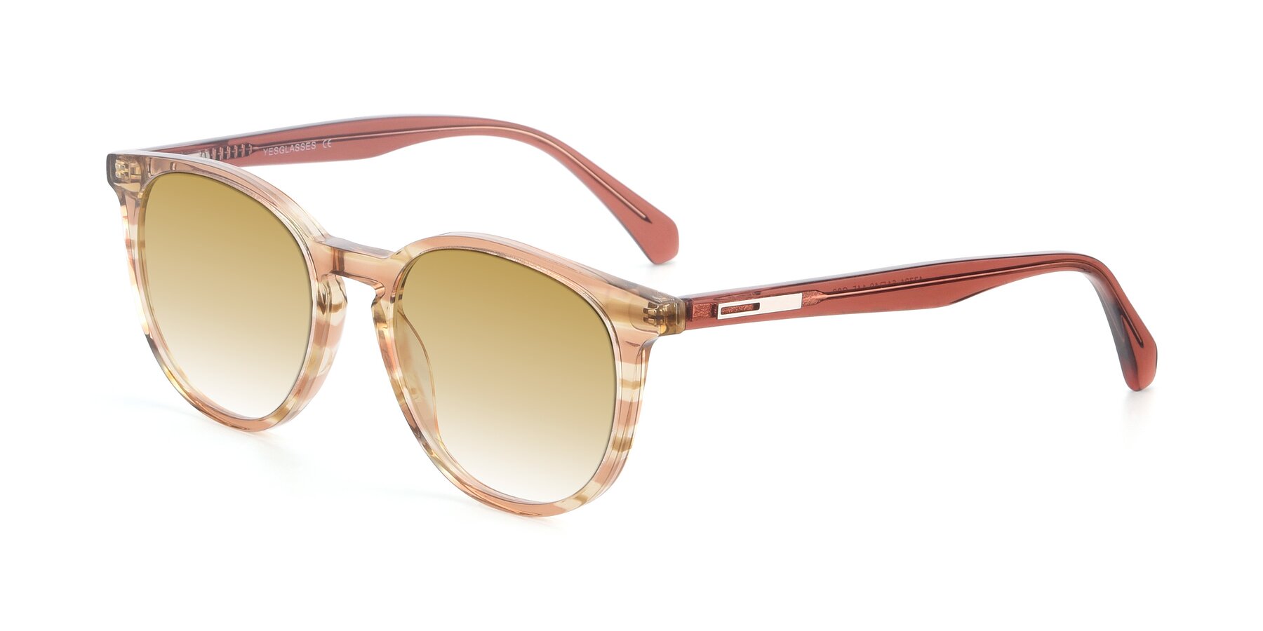 Angle of 17721 in Stripe Caramel with Champagne Gradient Lenses