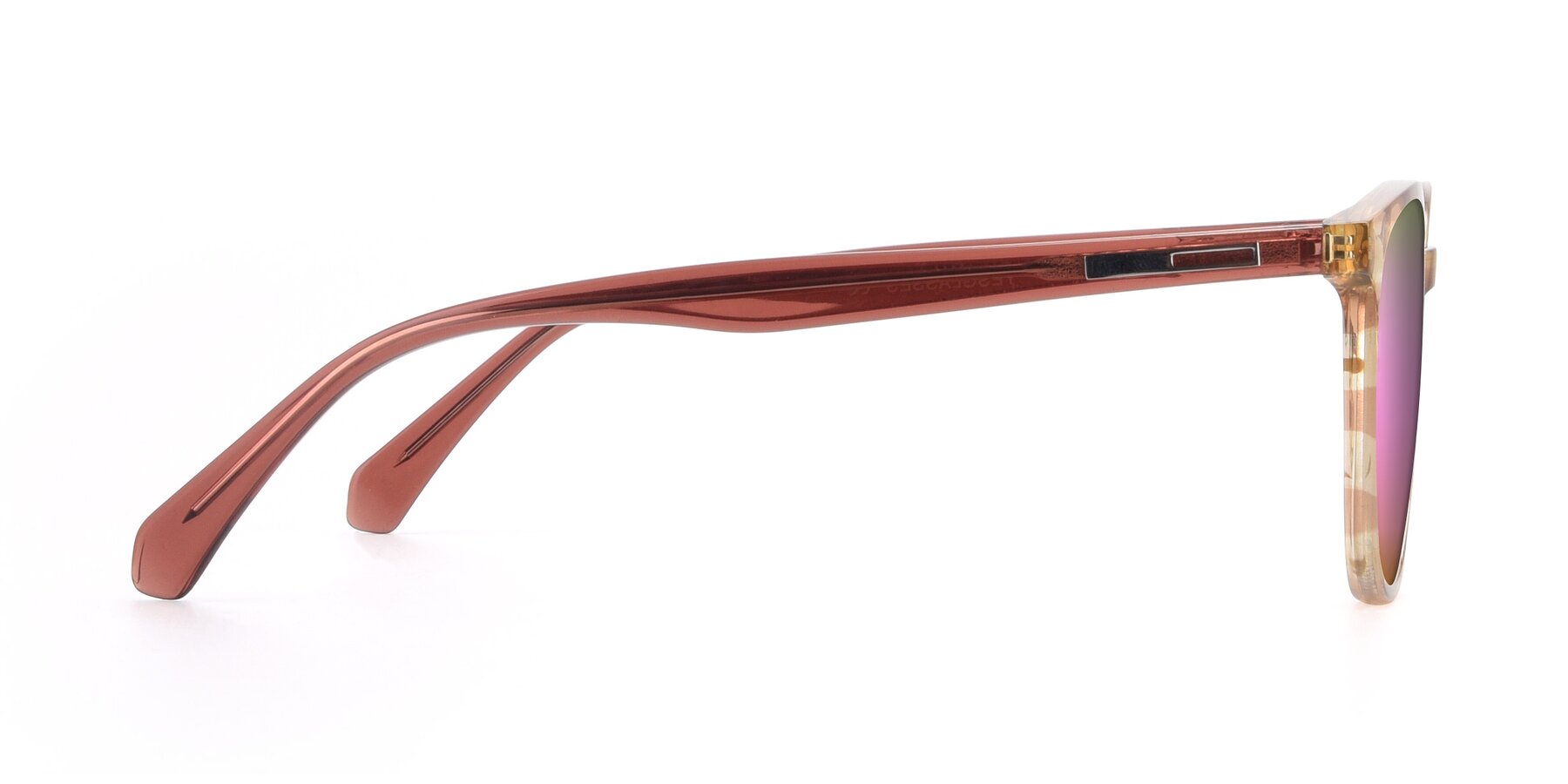Side of 17721 in Stripe Caramel with Pink Mirrored Lenses