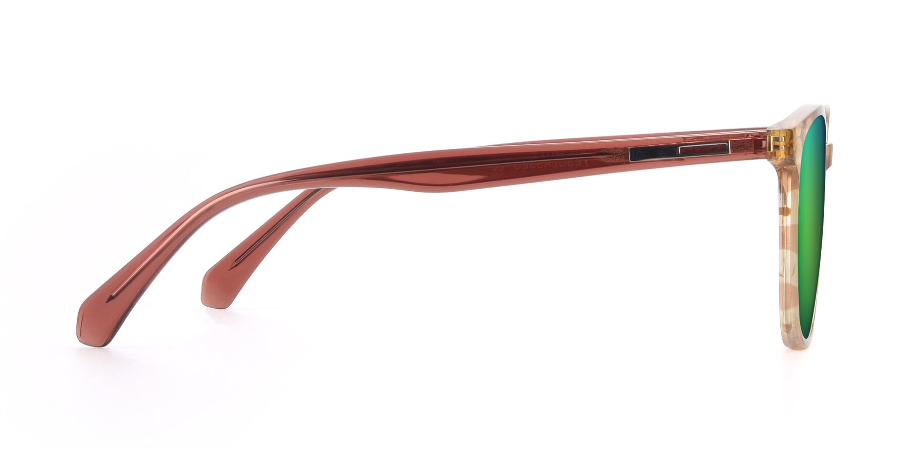 Side of 17721 in Stripe Caramel with Green Mirrored Lenses