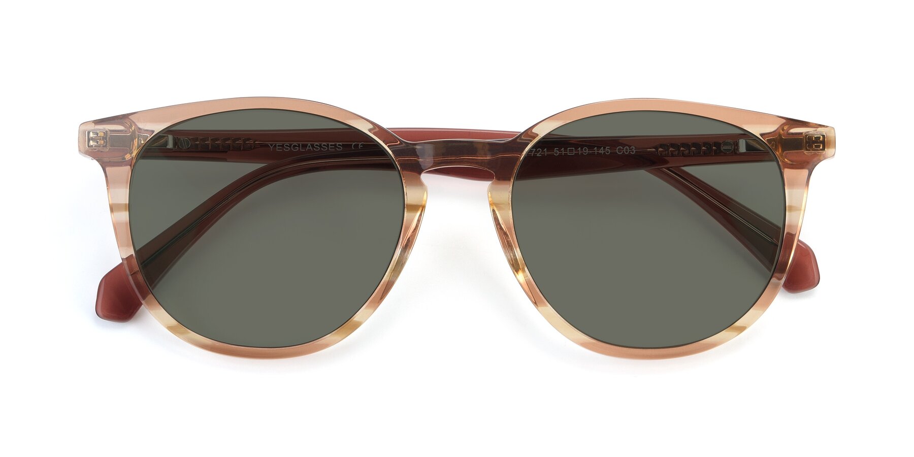 Folded Front of 17721 in Stripe Caramel with Gray Polarized Lenses