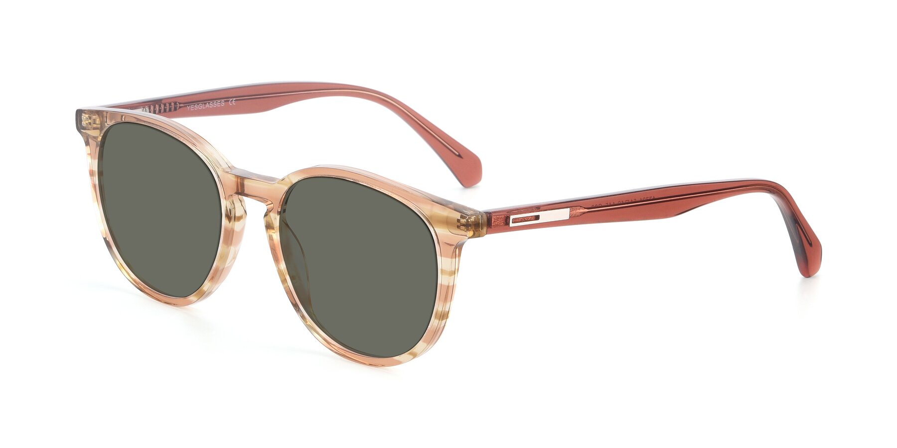 Angle of 17721 in Stripe Caramel with Gray Polarized Lenses