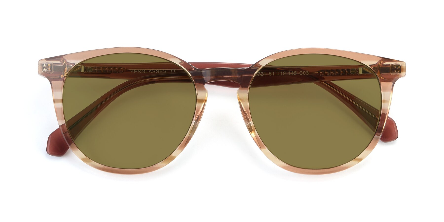 Folded Front of 17721 in Stripe Caramel with Brown Polarized Lenses