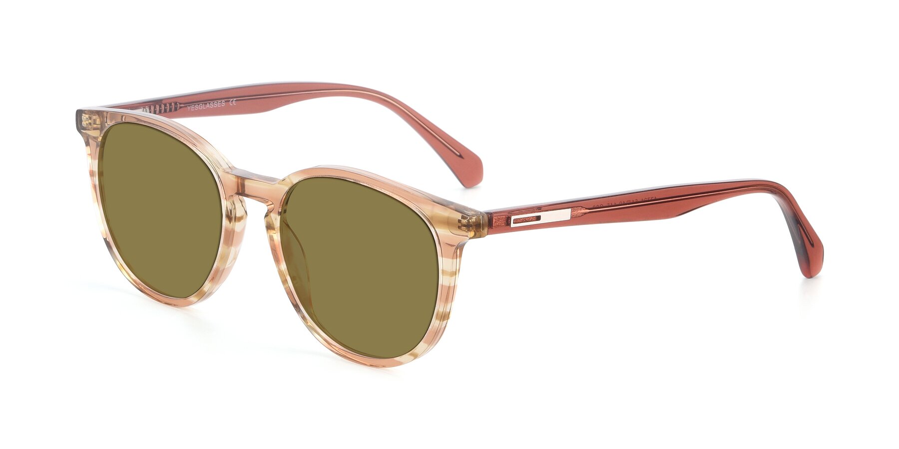 Angle of 17721 in Stripe Caramel with Brown Polarized Lenses