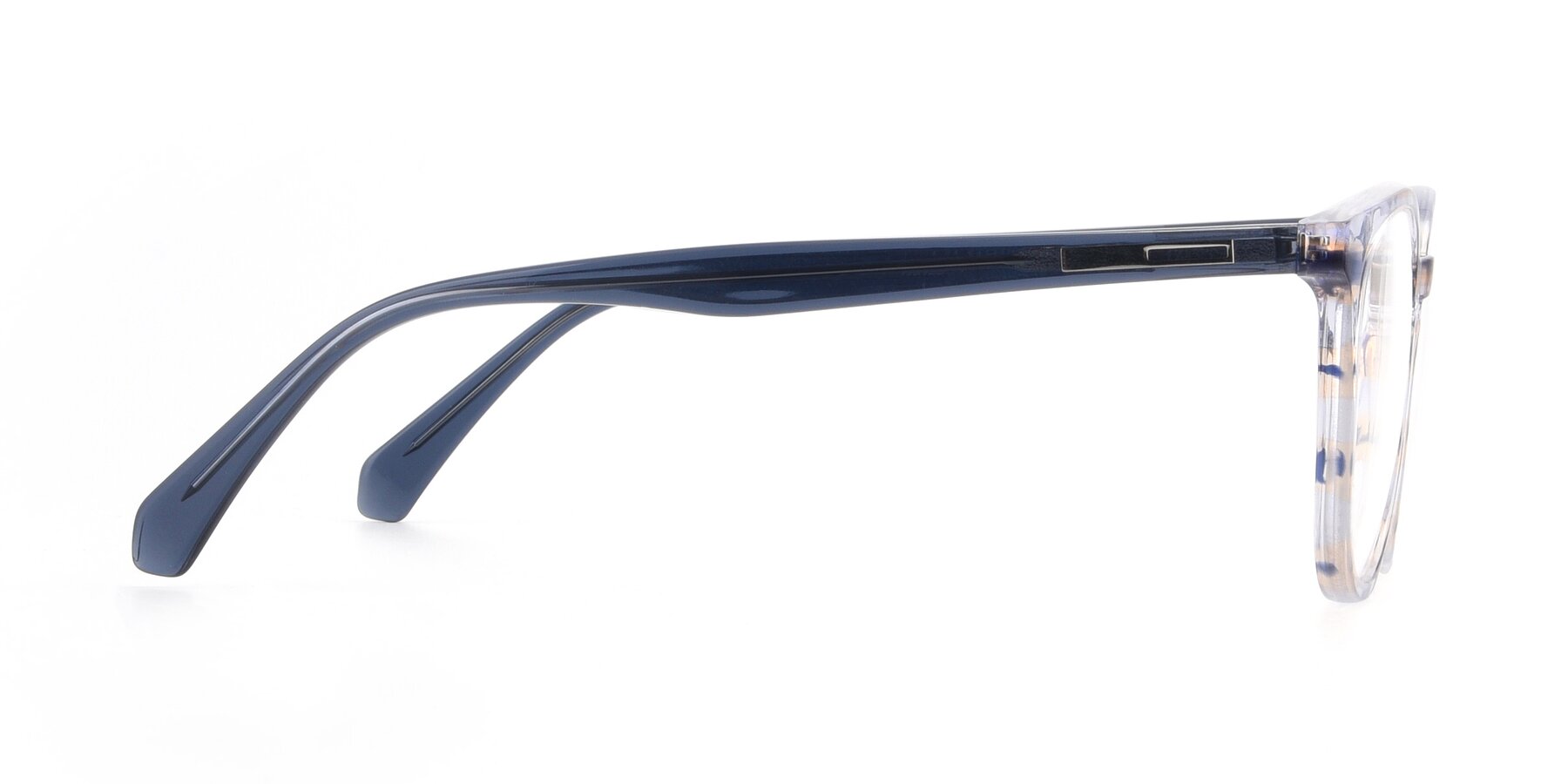 Side of 17721 in Stripe Blue with Clear Reading Eyeglass Lenses
