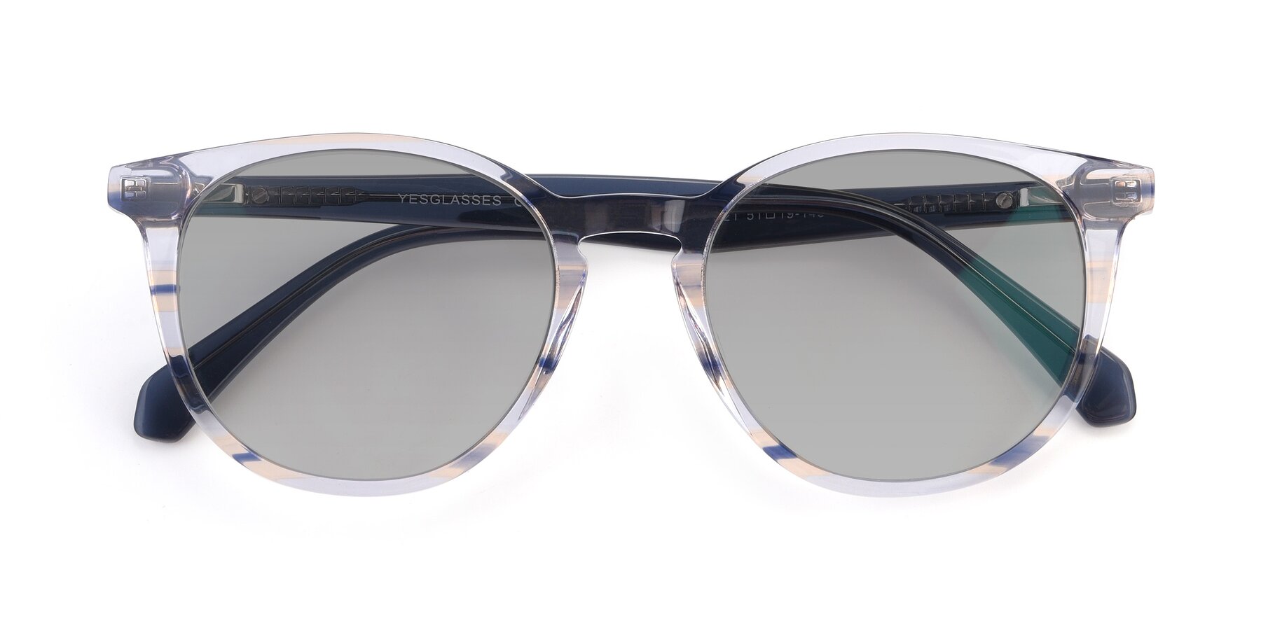 Folded Front of 17721 in Stripe Blue with Light Gray Tinted Lenses