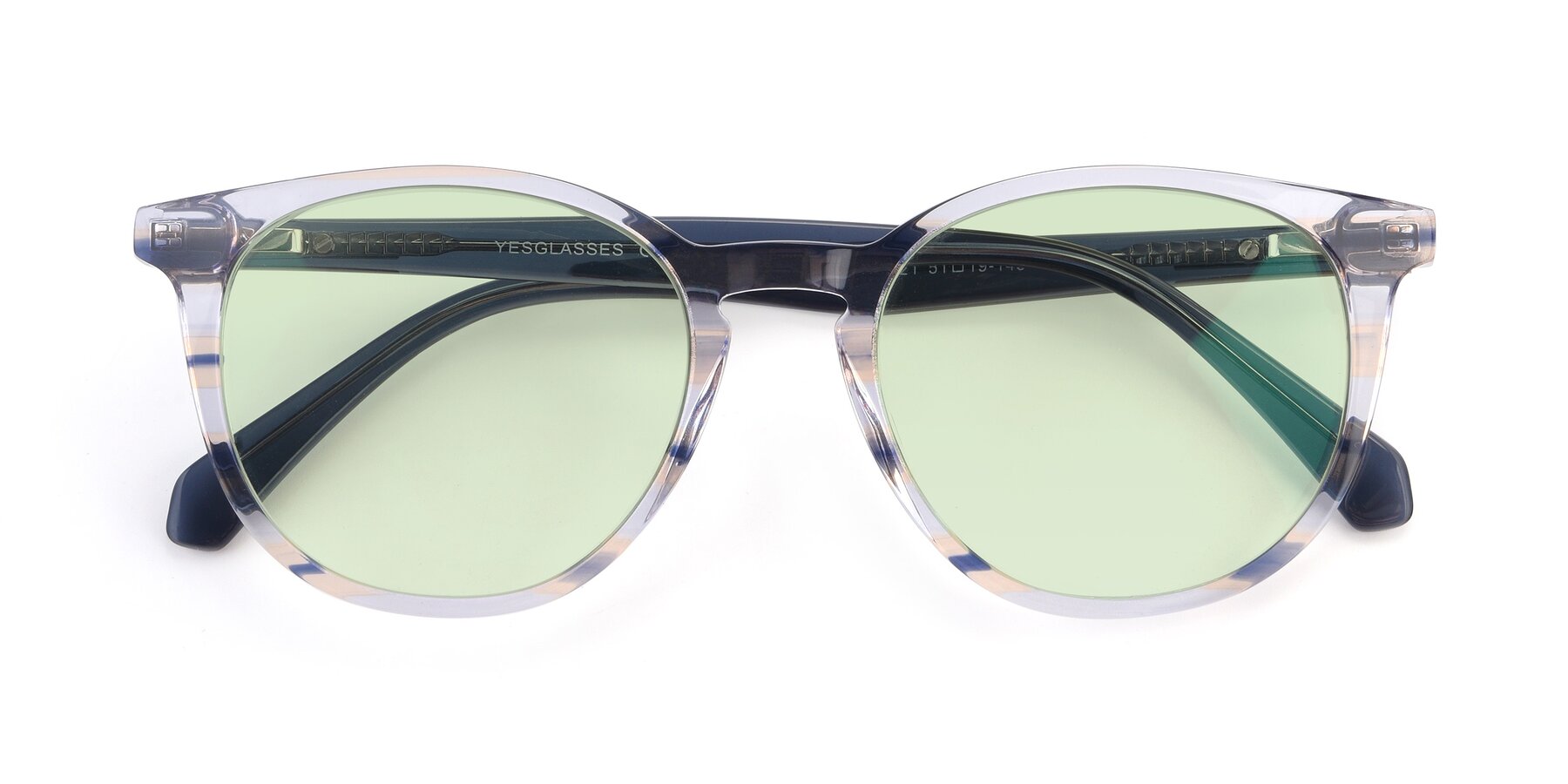 Folded Front of 17721 in Stripe Blue with Light Green Tinted Lenses