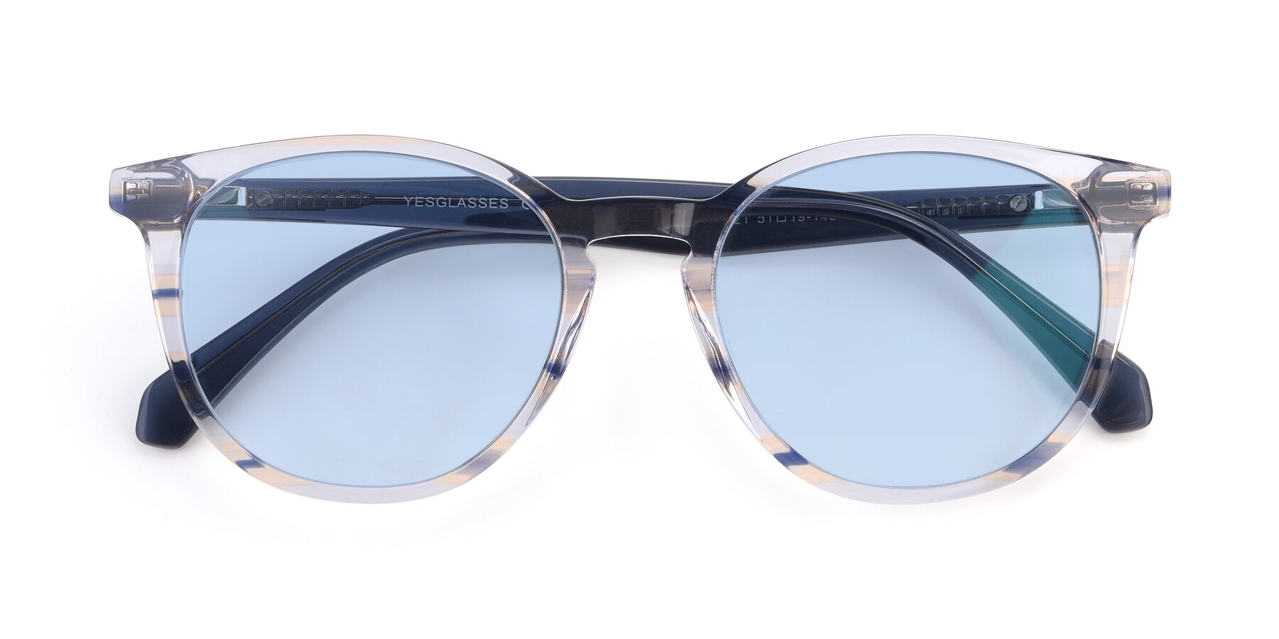Folded Front of 17721 in Stripe Blue with Light Blue Tinted Lenses