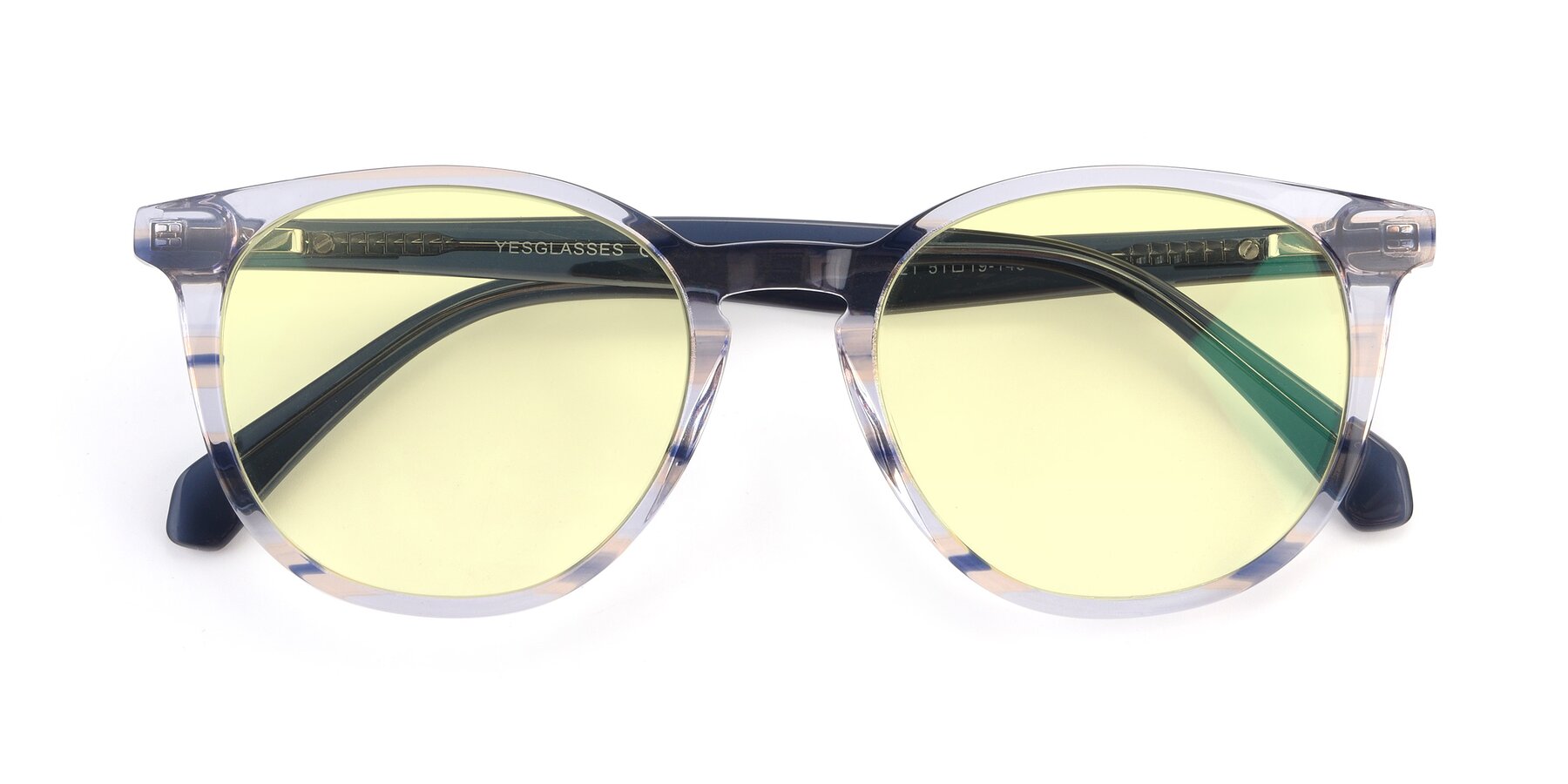 Folded Front of 17721 in Stripe Blue with Light Yellow Tinted Lenses