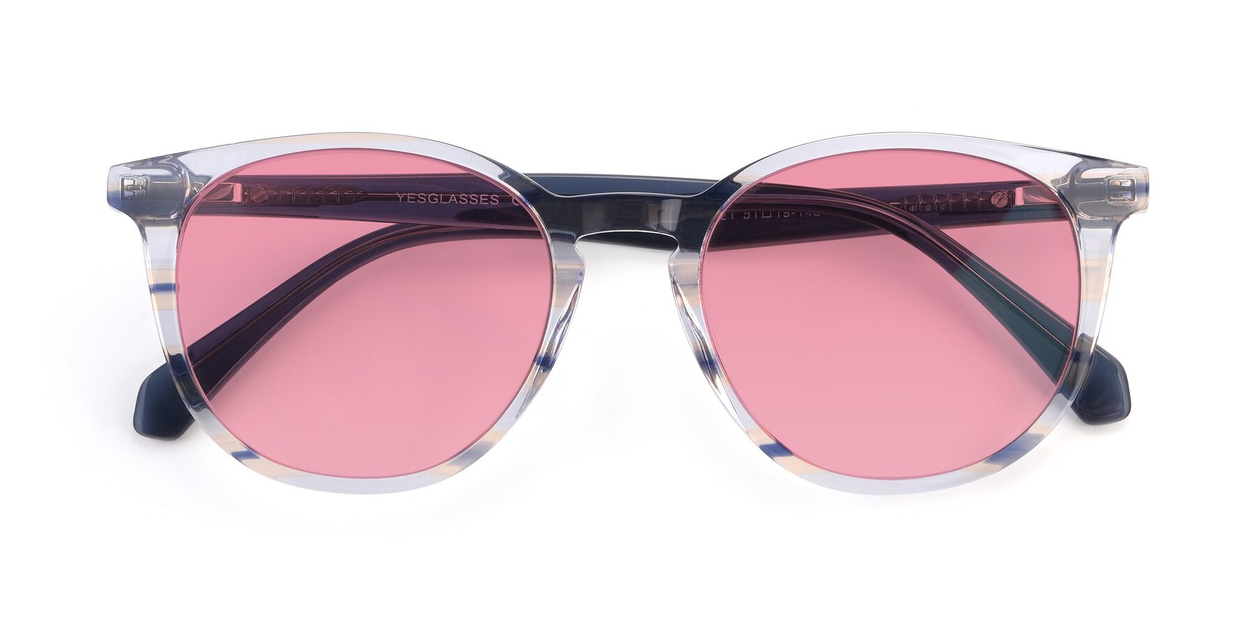 Folded Front of 17721 in Stripe Blue with Pink Tinted Lenses