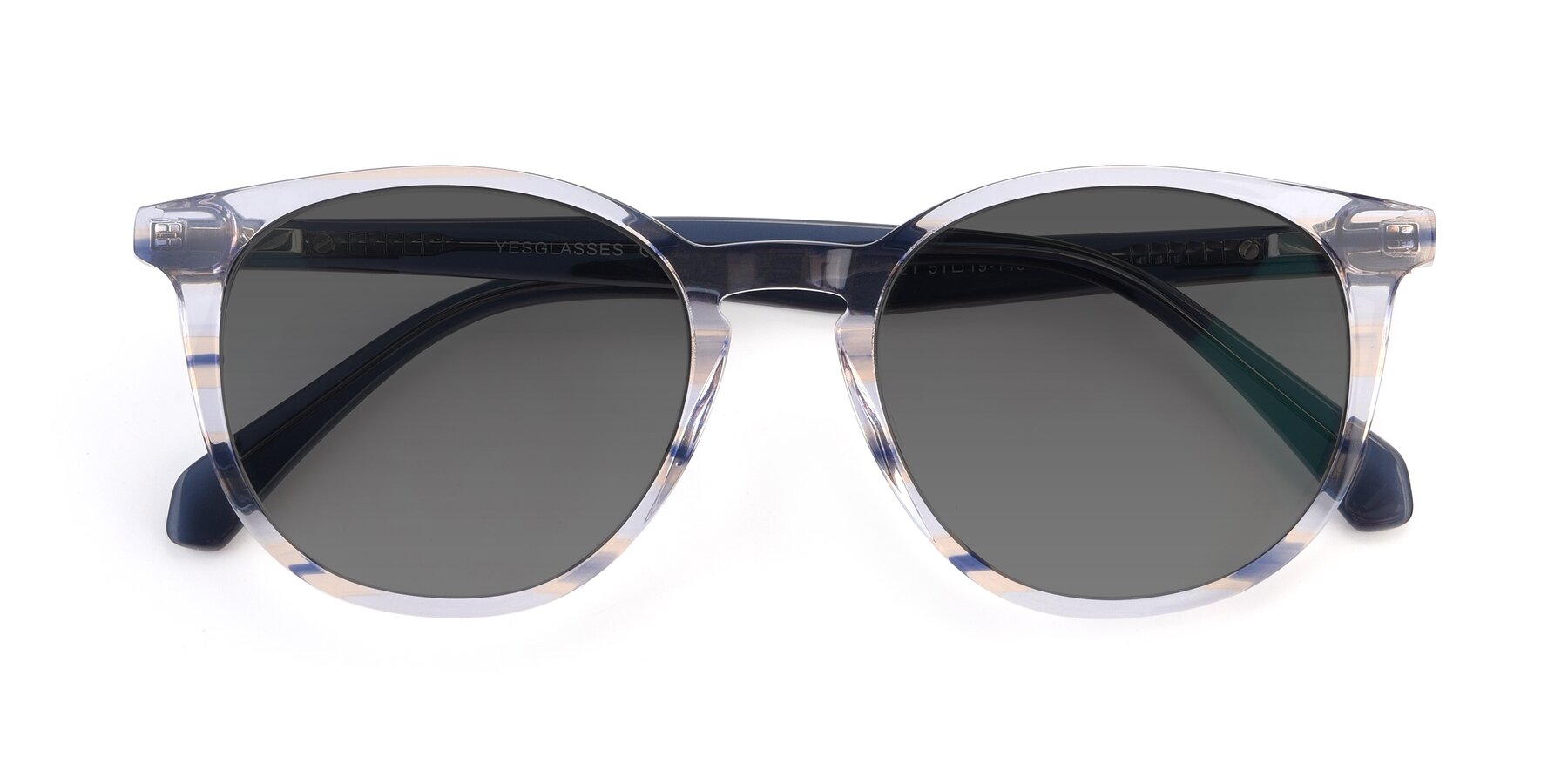 Folded Front of 17721 in Stripe Blue with Medium Gray Tinted Lenses