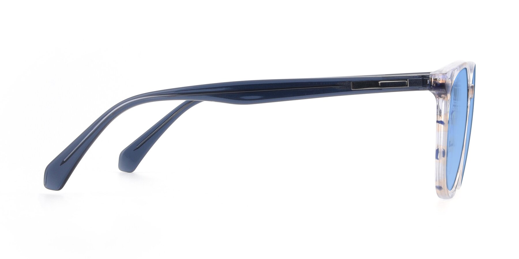 Side of 17721 in Stripe Blue with Medium Blue Tinted Lenses