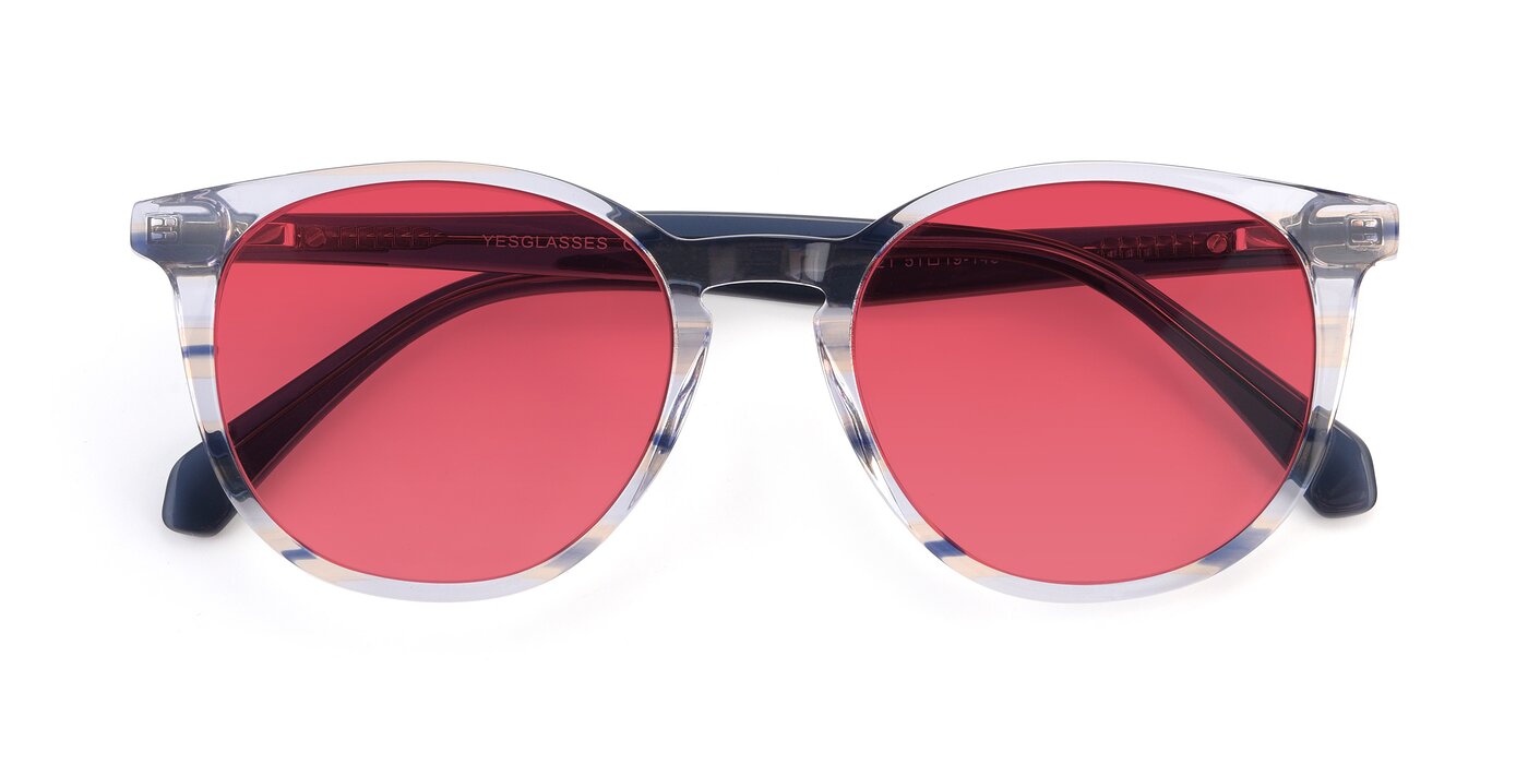 17721 - Stripe Blue Tinted Sunglasses