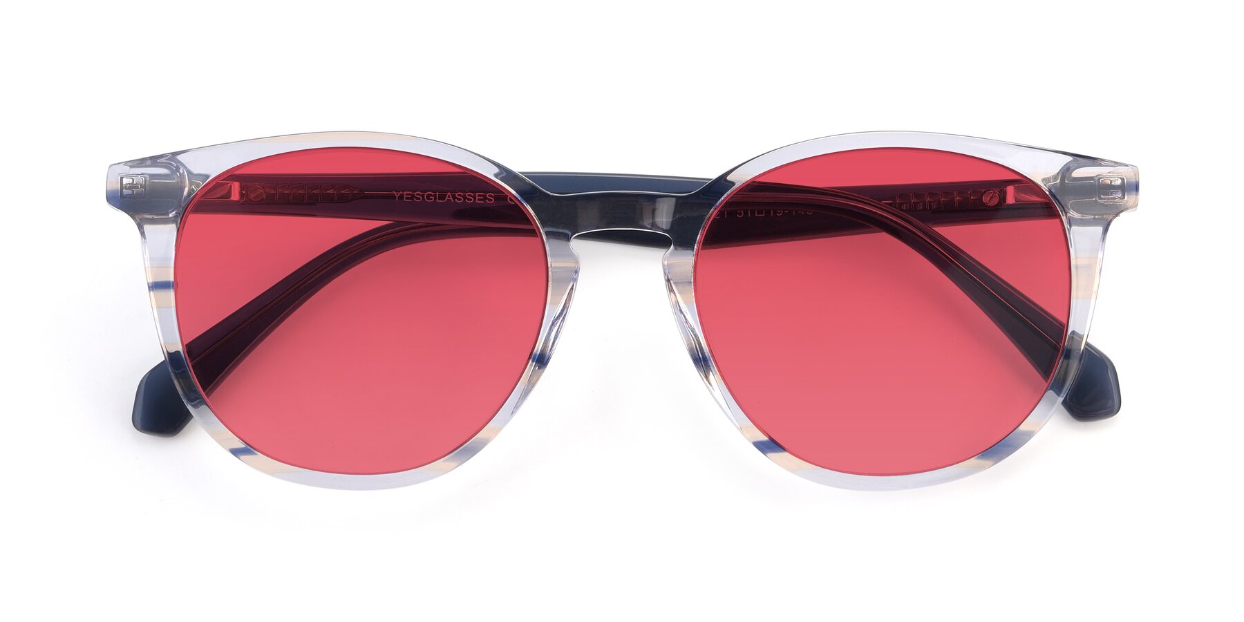Folded Front of 17721 in Stripe Blue with Red Tinted Lenses