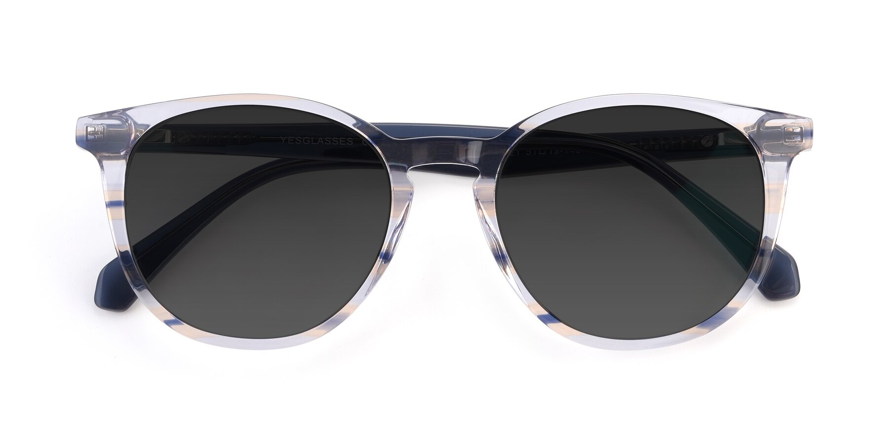 Folded Front of 17721 in Stripe Blue with Gray Tinted Lenses