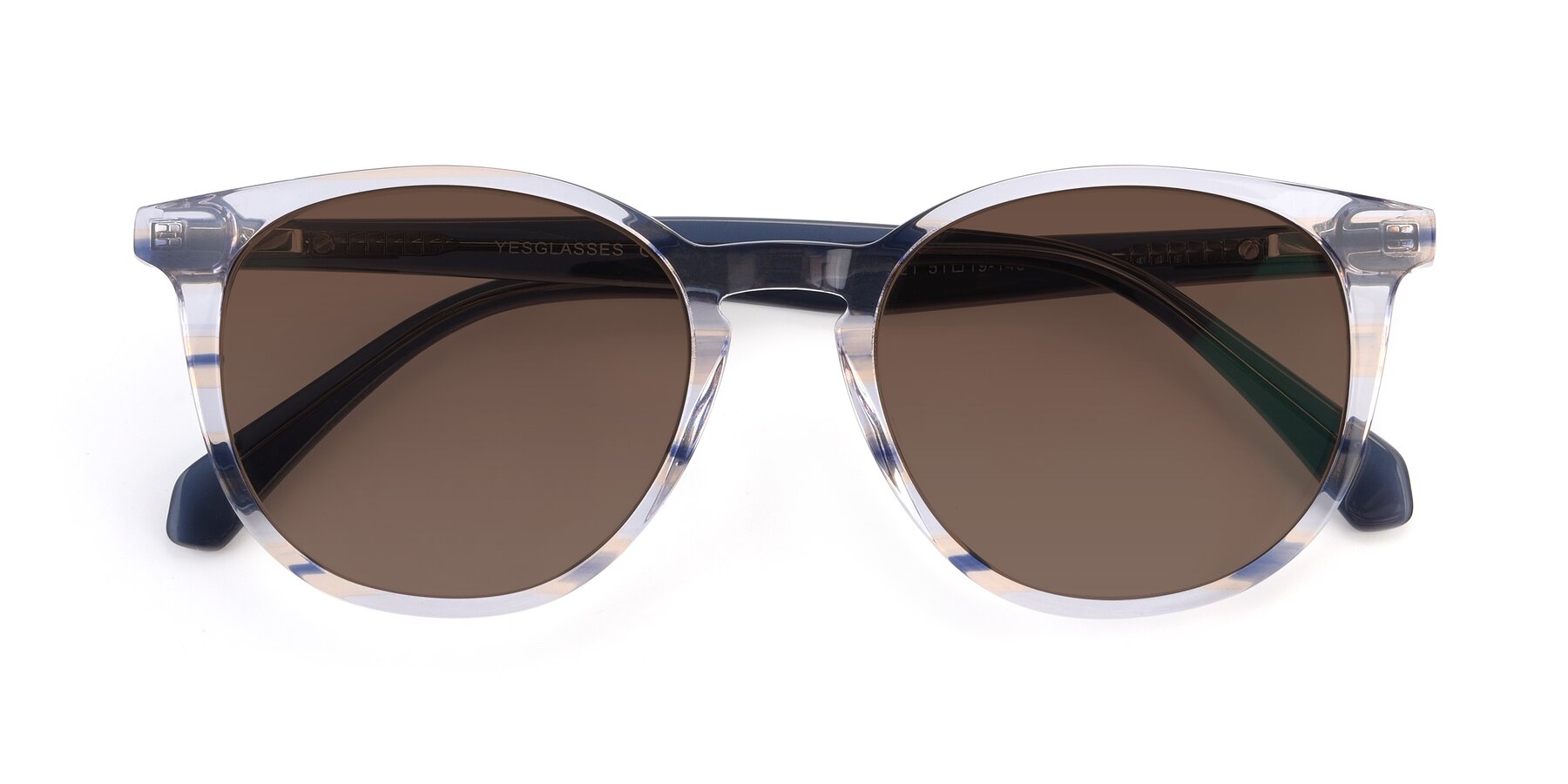Folded Front of 17721 in Stripe Blue with Brown Tinted Lenses