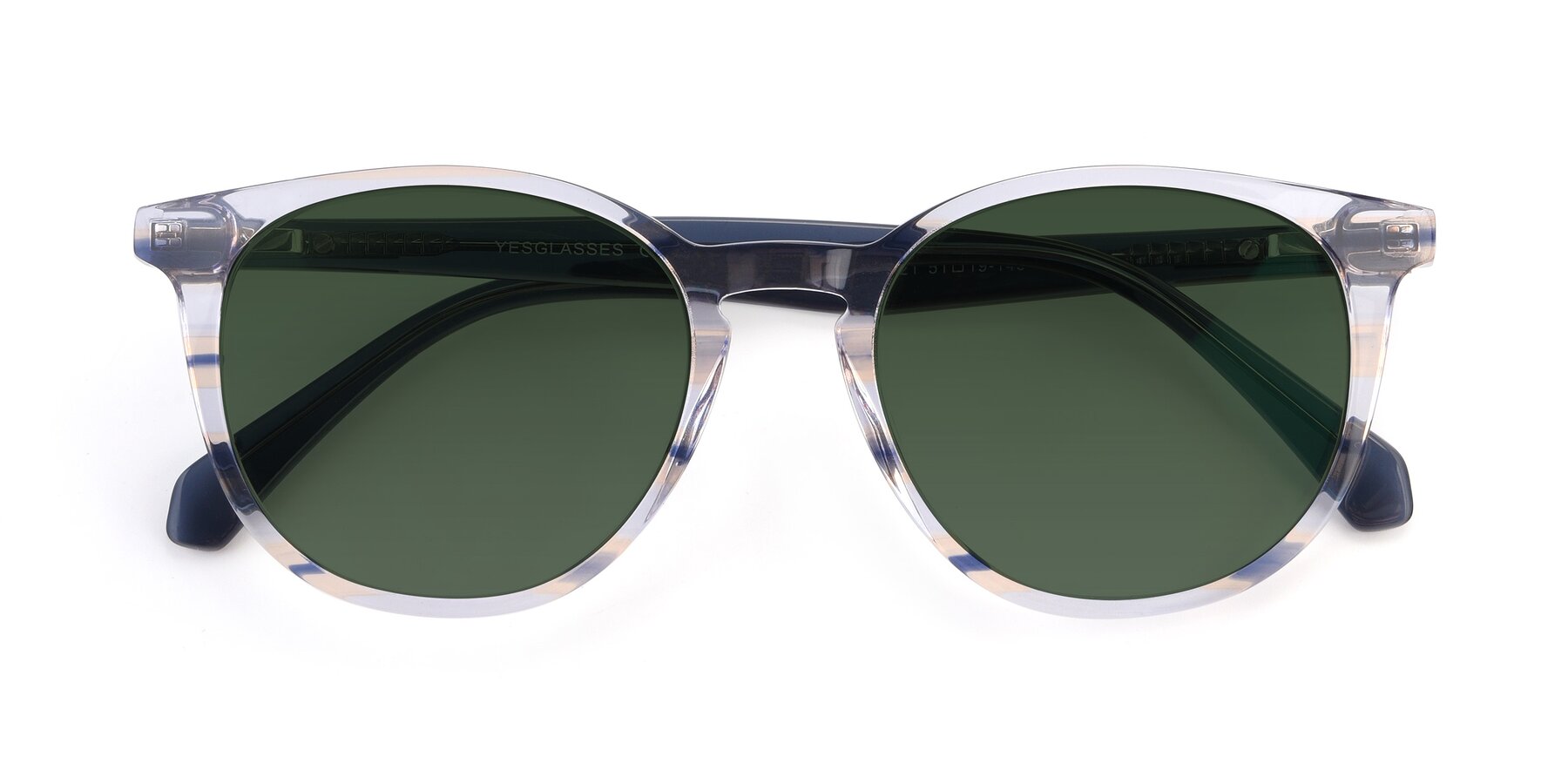 Folded Front of 17721 in Stripe Blue with Green Tinted Lenses