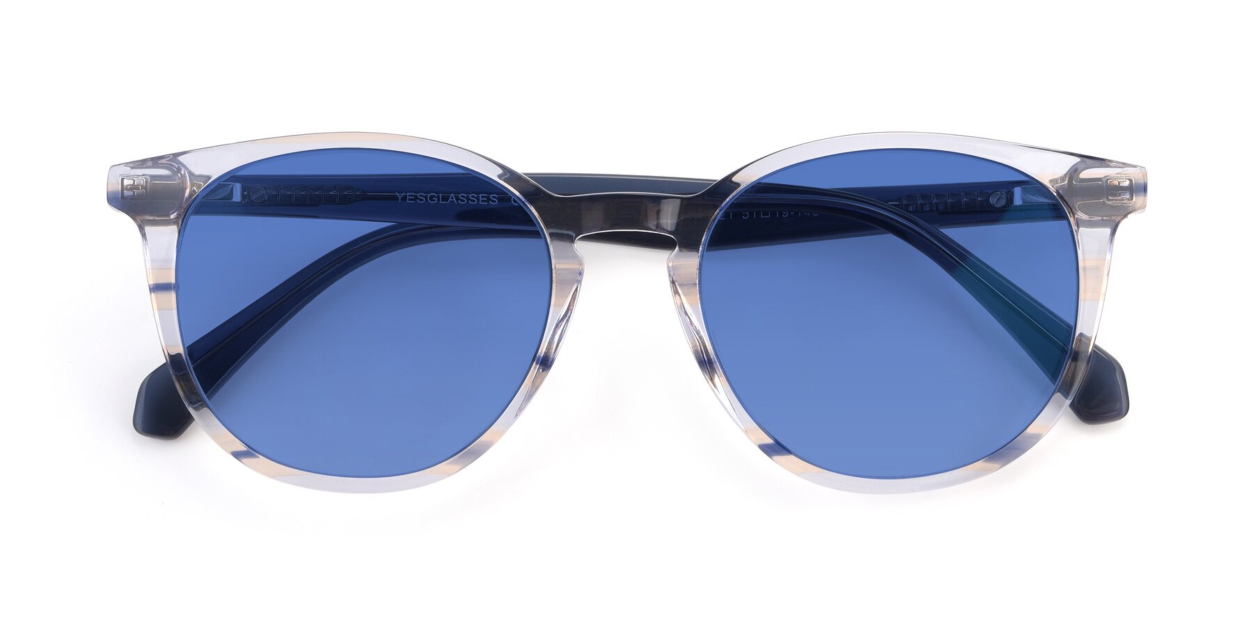 Folded Front of 17721 in Stripe Blue with Blue Tinted Lenses