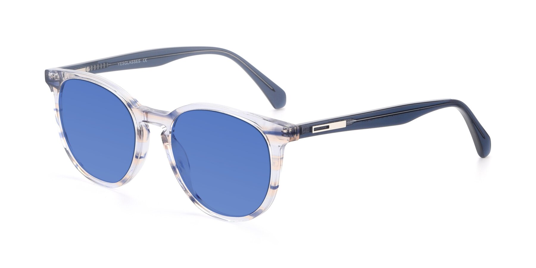 Angle of 17721 in Stripe Blue with Blue Tinted Lenses