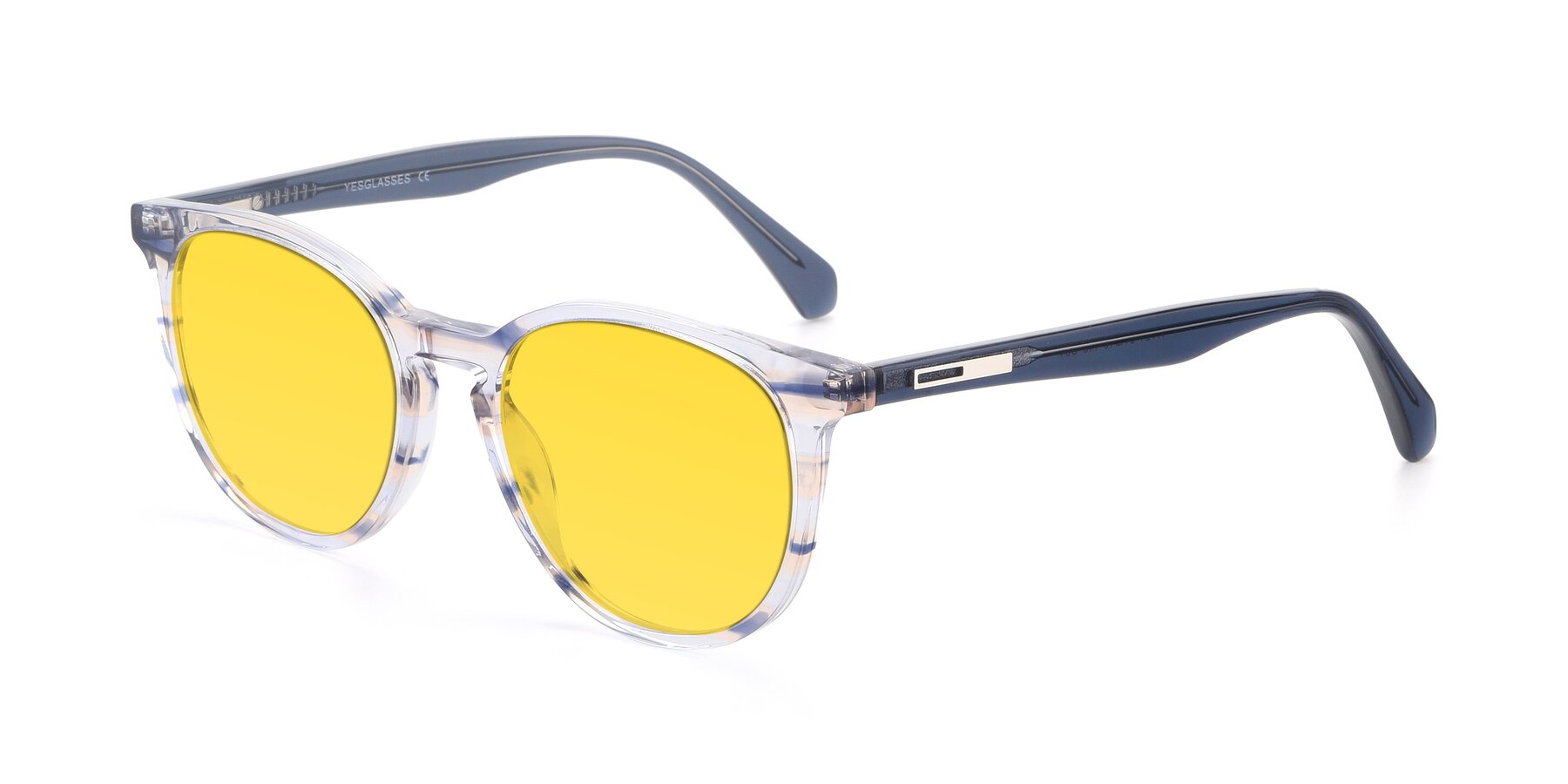 Angle of 17721 in Stripe Blue with Yellow Tinted Lenses