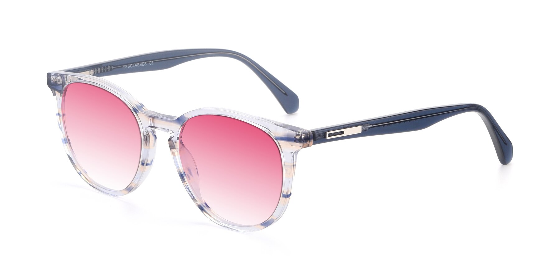 Angle of 17721 in Stripe Blue with Pink Gradient Lenses