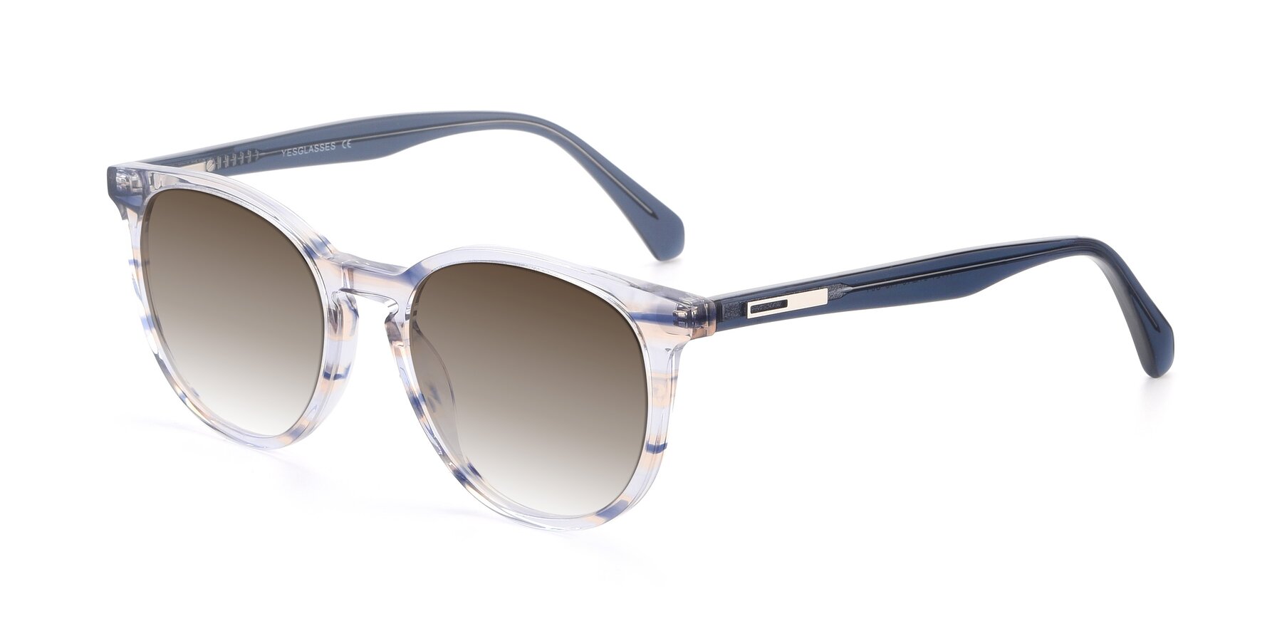 Angle of 17721 in Stripe Blue with Brown Gradient Lenses