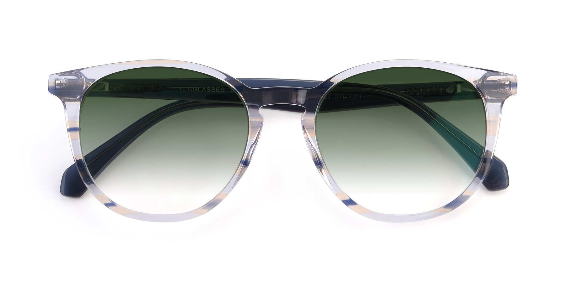 Folded Front of 17721 in Stripe Blue with Green Gradient Lenses