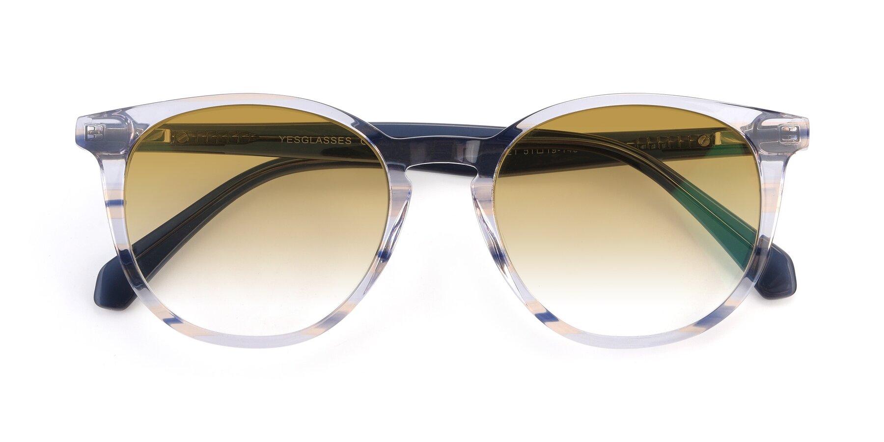 Folded Front of 17721 in Stripe Blue with Champagne Gradient Lenses