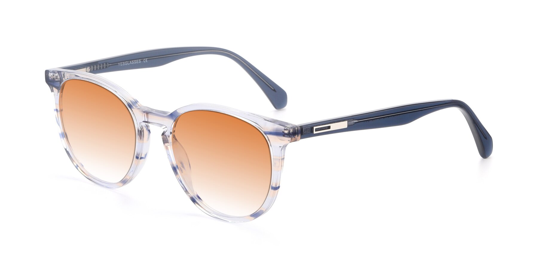 Angle of 17721 in Stripe Blue with Orange Gradient Lenses