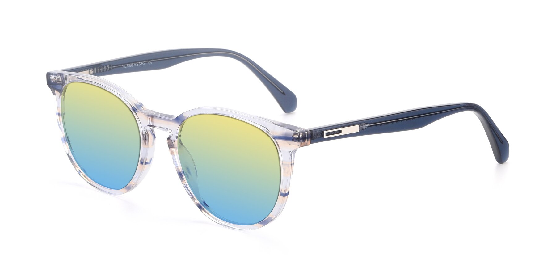 Angle of 17721 in Stripe Blue with Yellow / Blue Gradient Lenses
