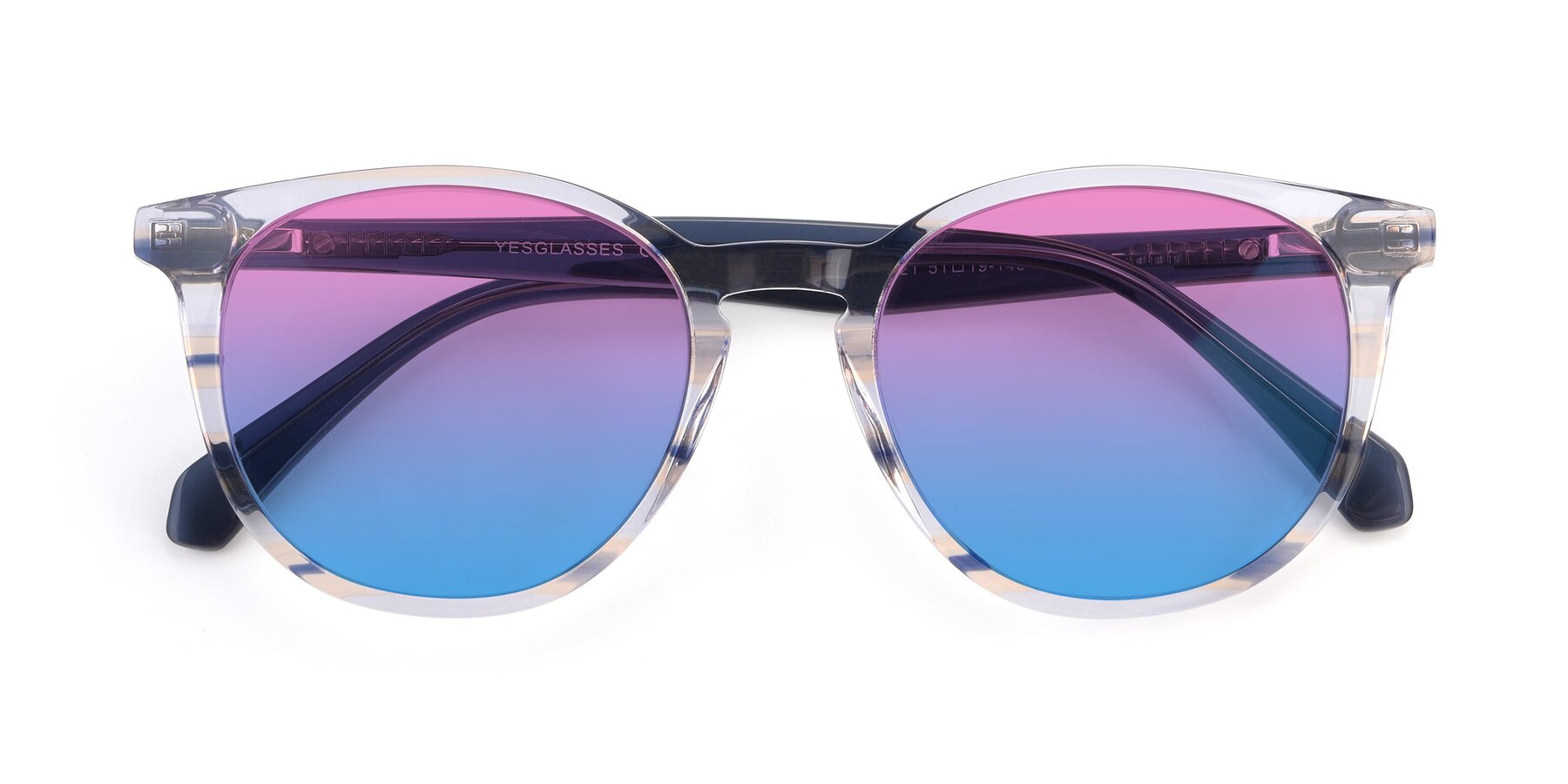 Folded Front of 17721 in Stripe Blue with Pink / Blue Gradient Lenses