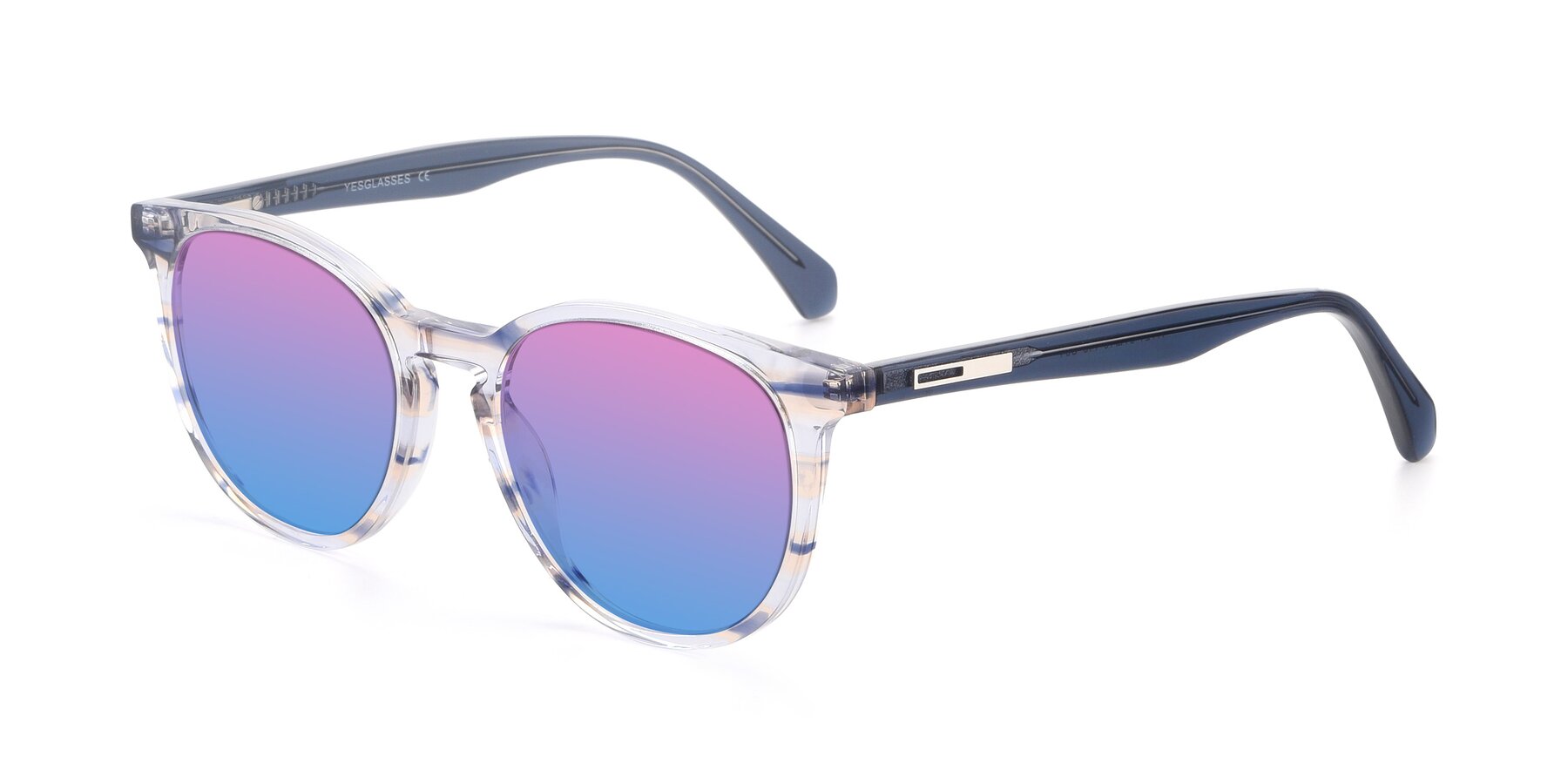 Angle of 17721 in Stripe Blue with Pink / Blue Gradient Lenses