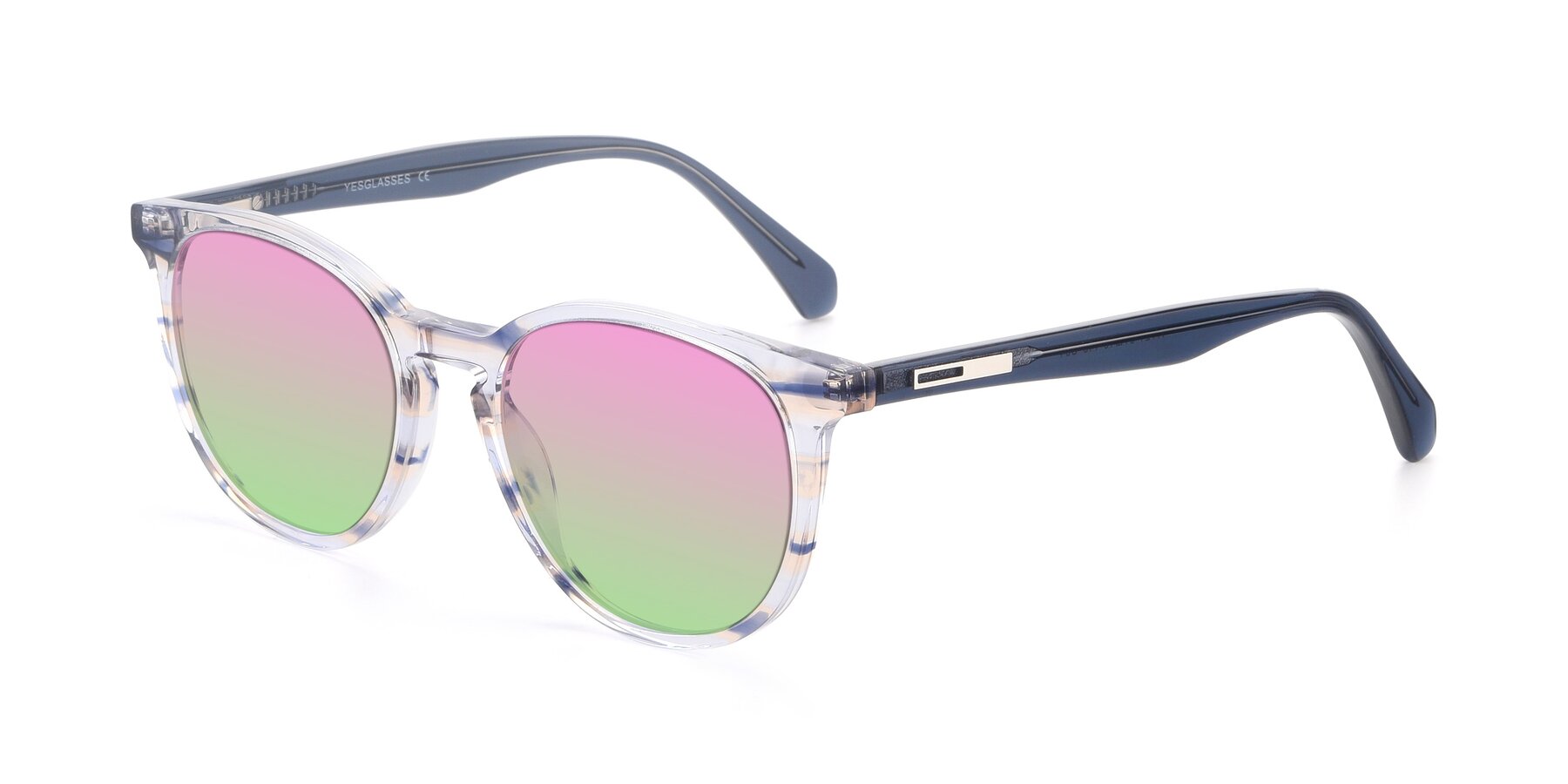 Angle of 17721 in Stripe Blue with Pink / Green Gradient Lenses