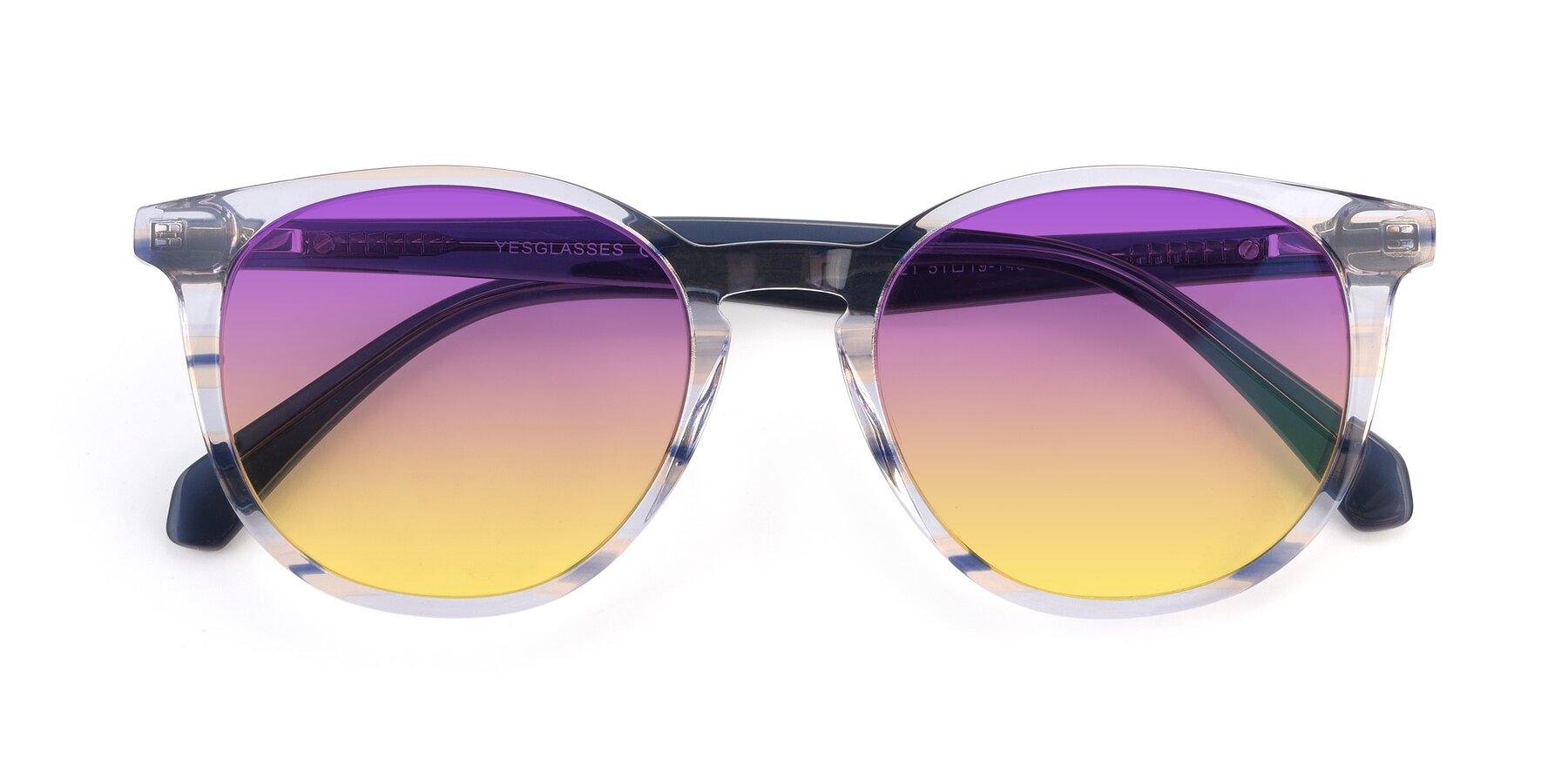 Folded Front of 17721 in Stripe Blue with Purple / Yellow Gradient Lenses