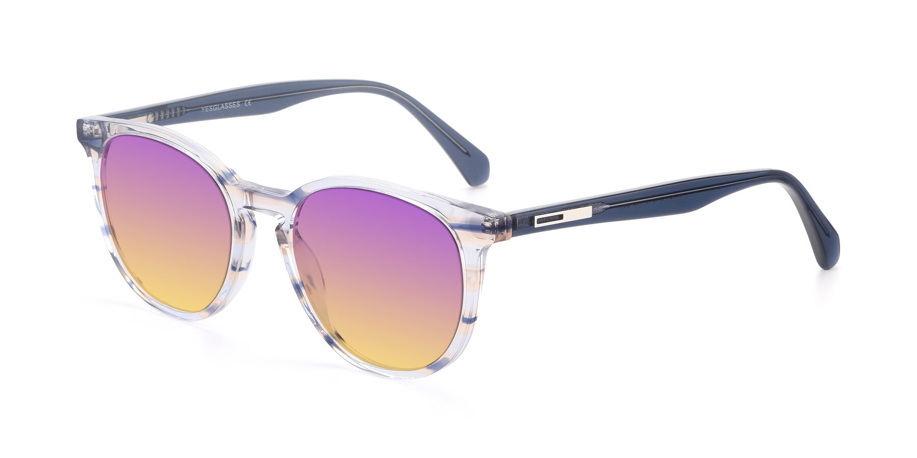 Angle of 17721 in Stripe Blue with Purple / Yellow Gradient Lenses