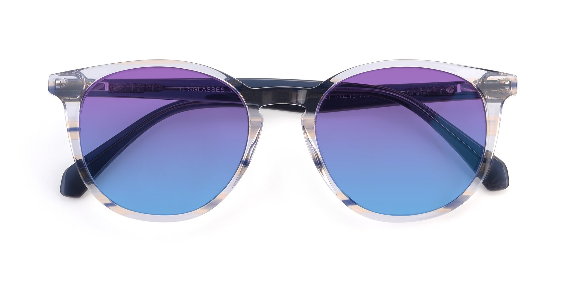 Folded Front of 17721 in Stripe Blue with Purple / Blue Gradient Lenses