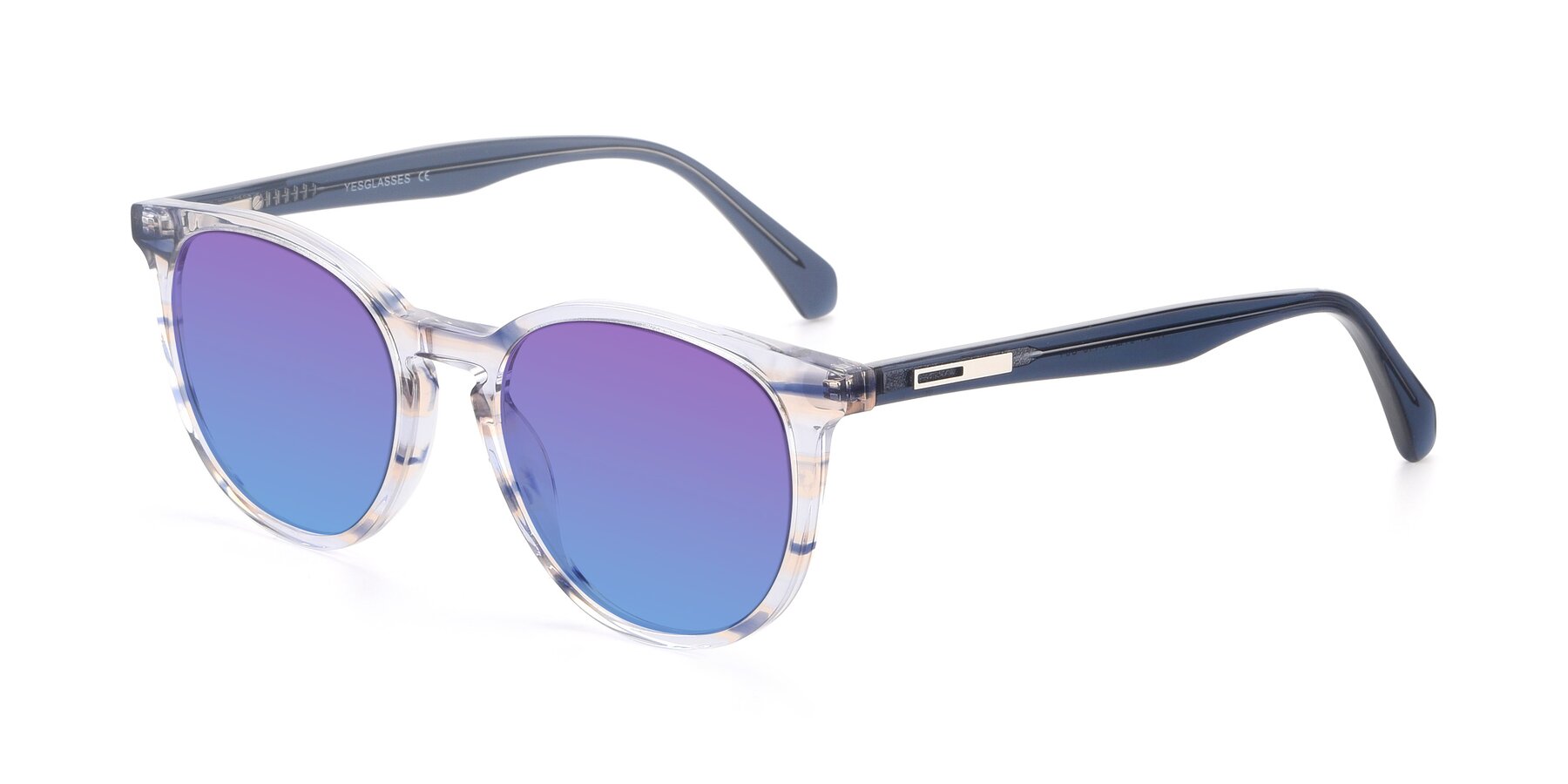 Angle of 17721 in Stripe Blue with Purple / Blue Gradient Lenses