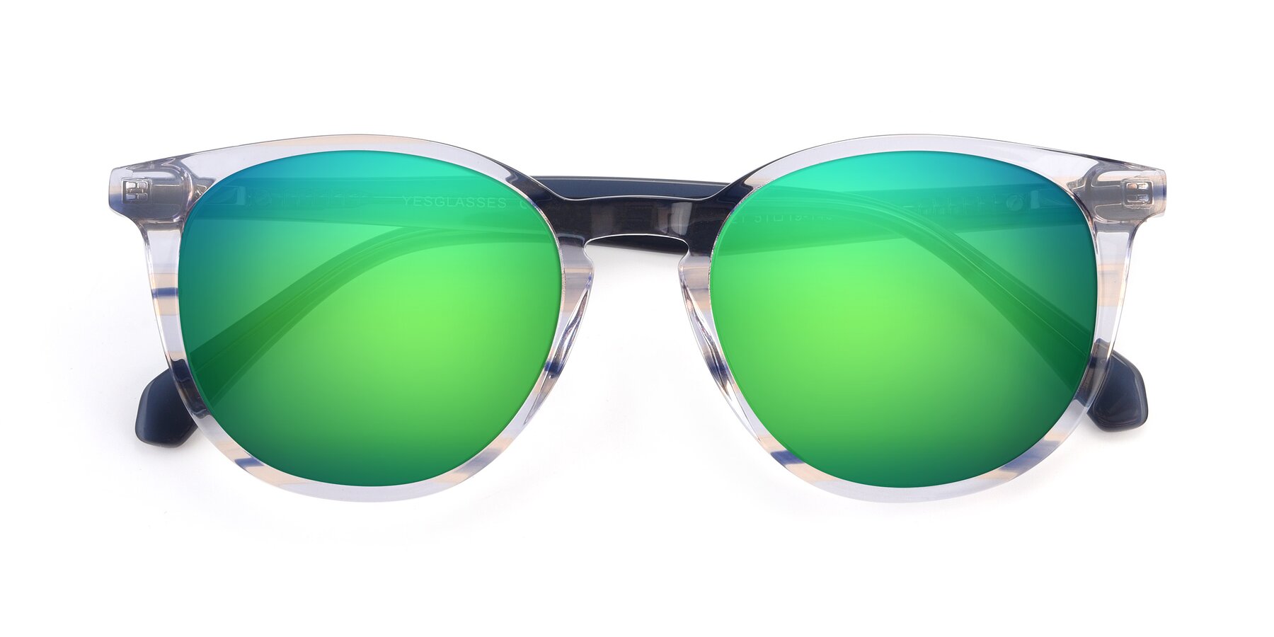 Folded Front of 17721 in Stripe Blue with Green Mirrored Lenses