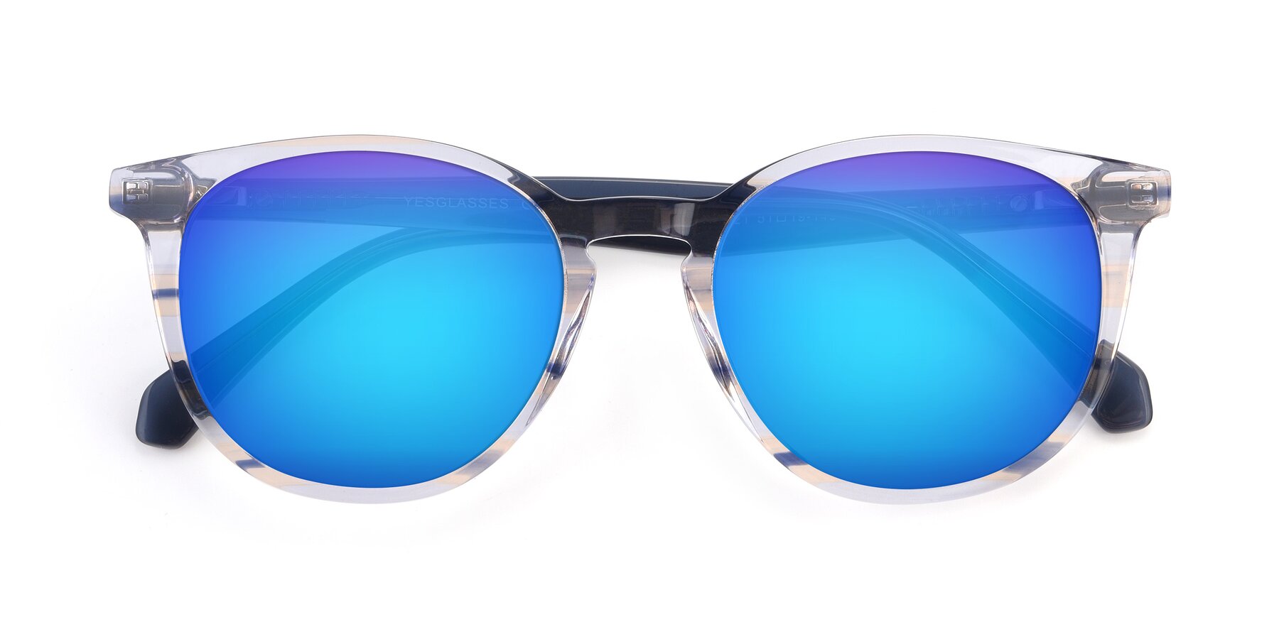 Folded Front of 17721 in Stripe Blue with Blue Mirrored Lenses