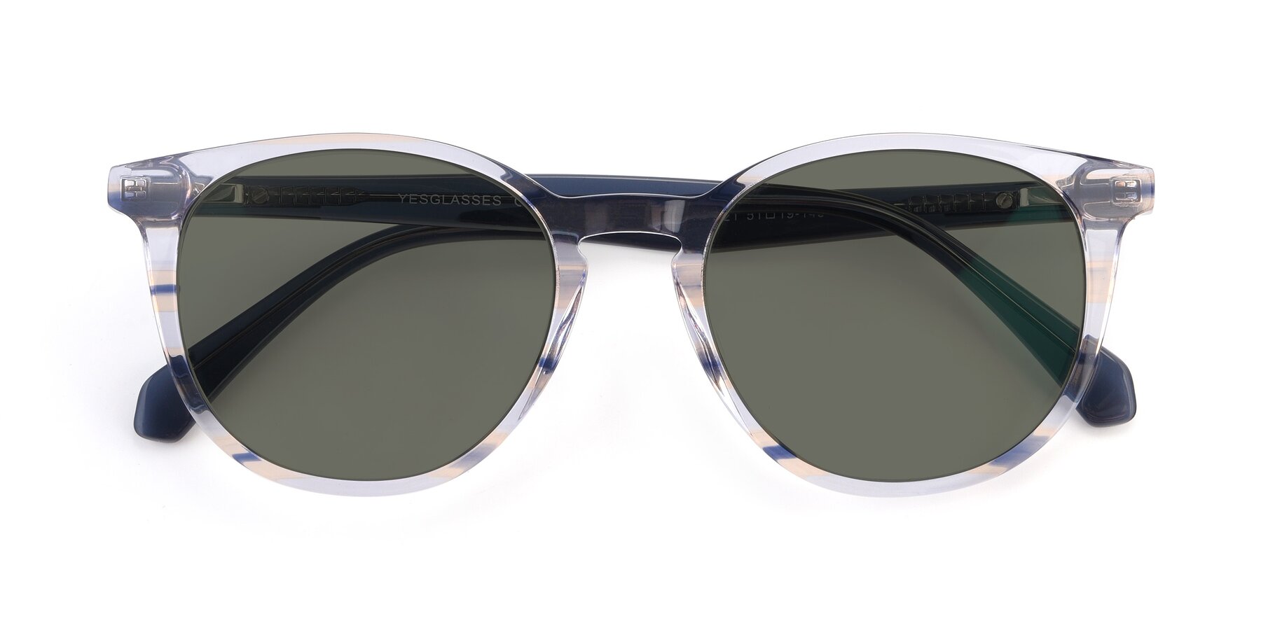 Folded Front of 17721 in Stripe Blue with Gray Polarized Lenses