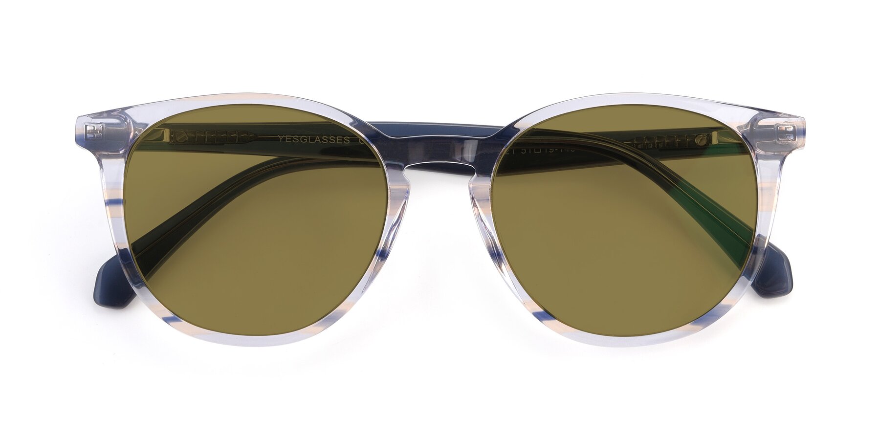 Folded Front of 17721 in Stripe Blue with Brown Polarized Lenses