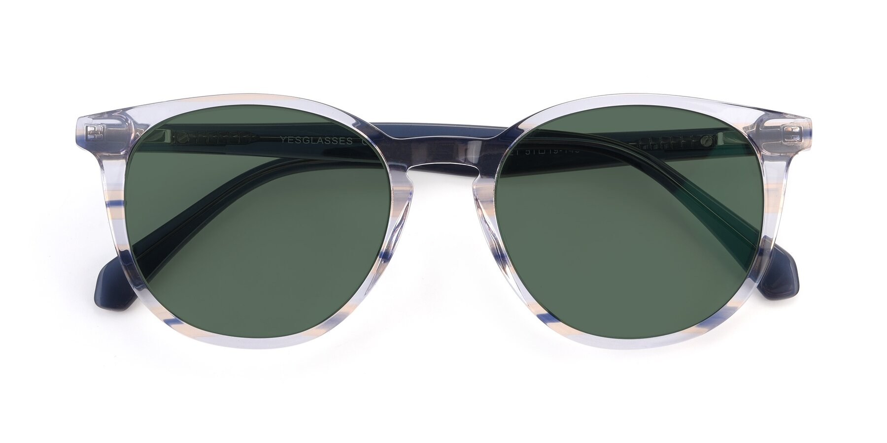 Folded Front of 17721 in Stripe Blue with Green Polarized Lenses