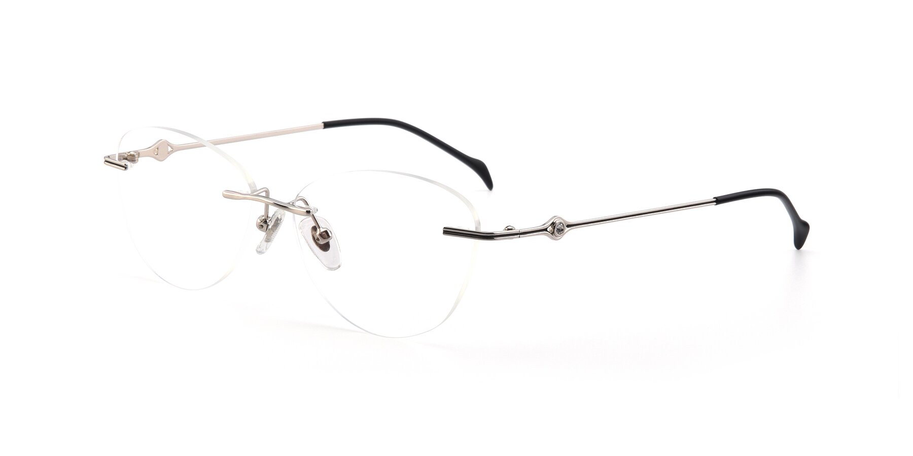 Angle of 19005 in Silver with Clear Reading Eyeglass Lenses