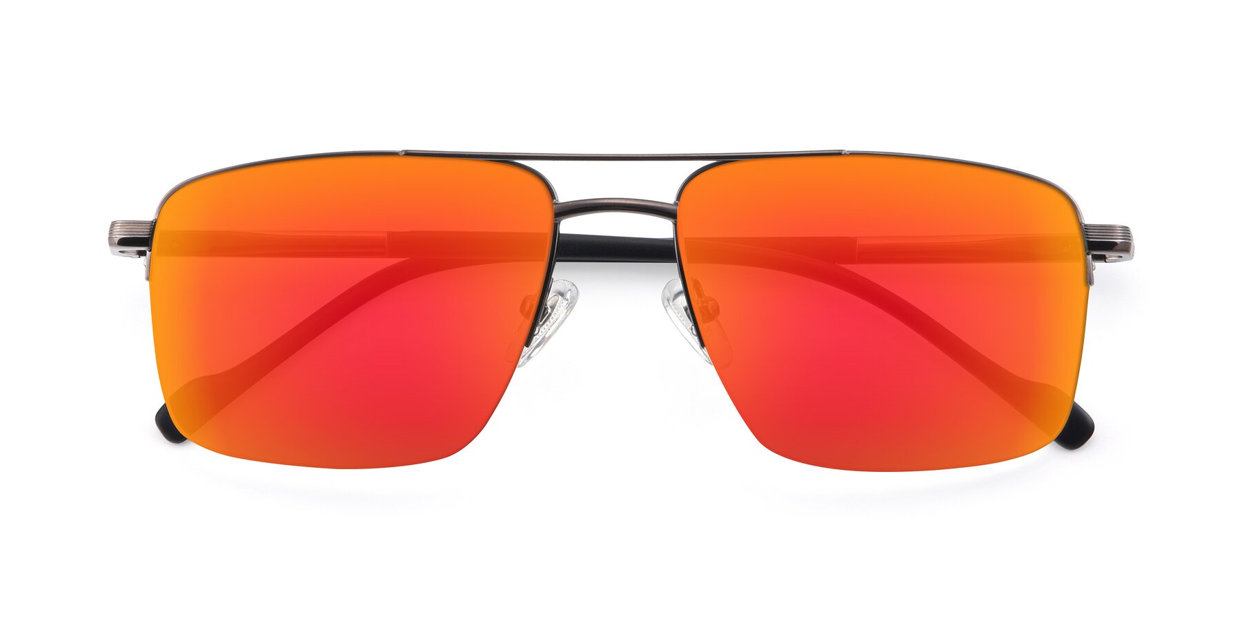 View of 19013 in Gunmetal with Red Gold Mirrored Lenses