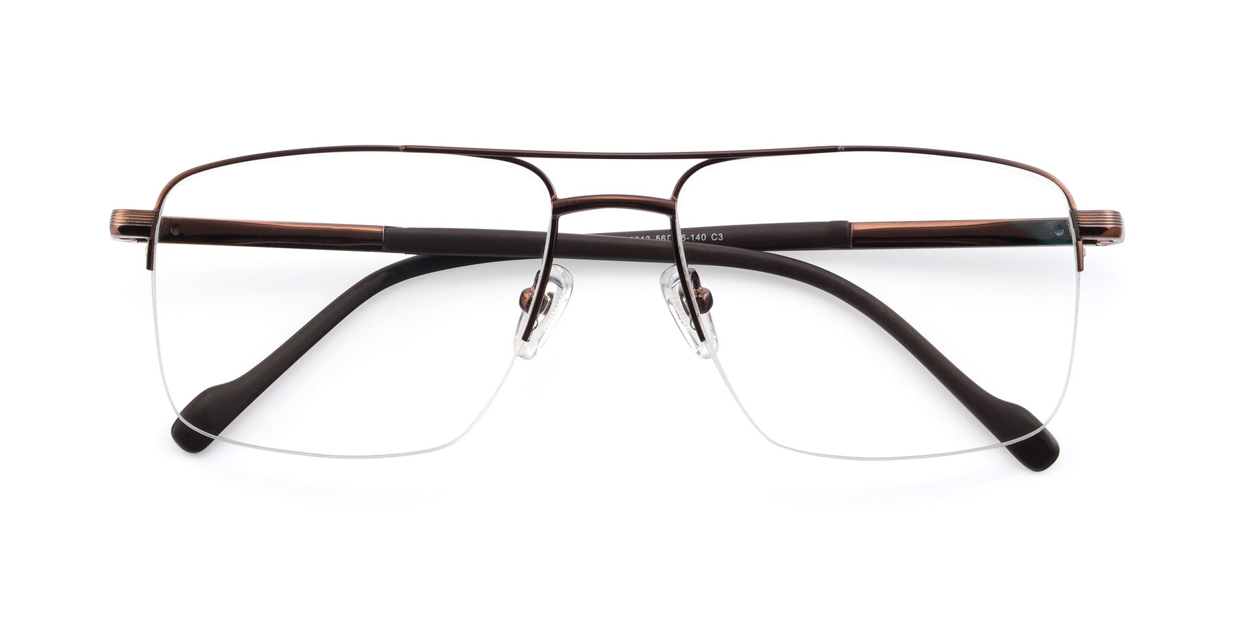 Folded Front of 19013 in Bronze with Clear Reading Eyeglass Lenses