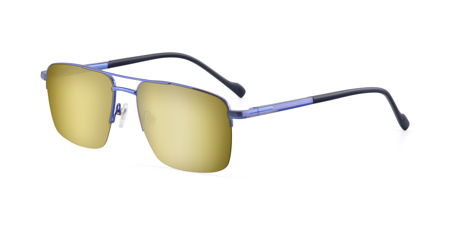 Angle of 19013 in Blue with Gold Mirrored Lenses