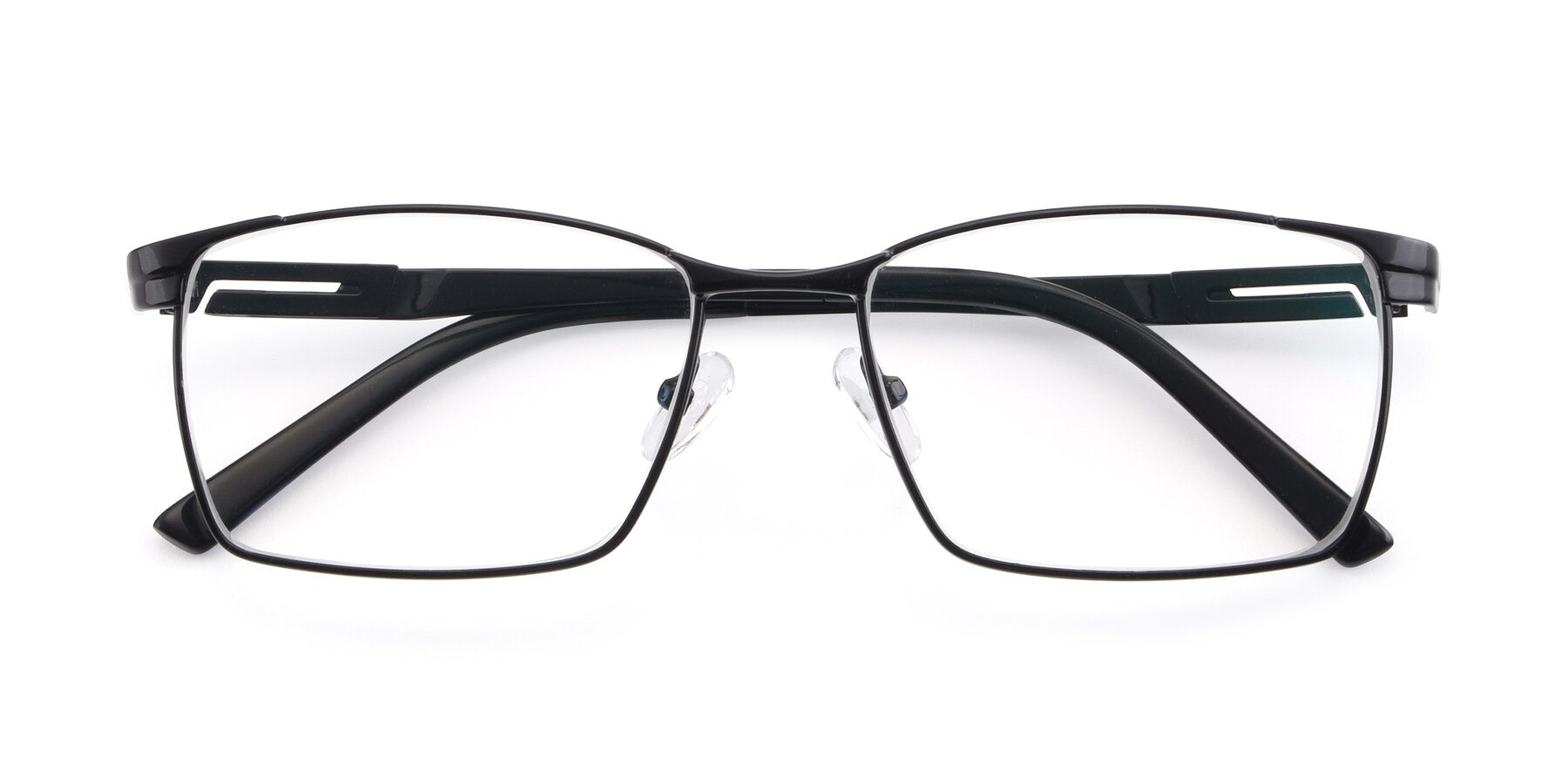 Folded Front of 19021 in Black with Clear Reading Eyeglass Lenses