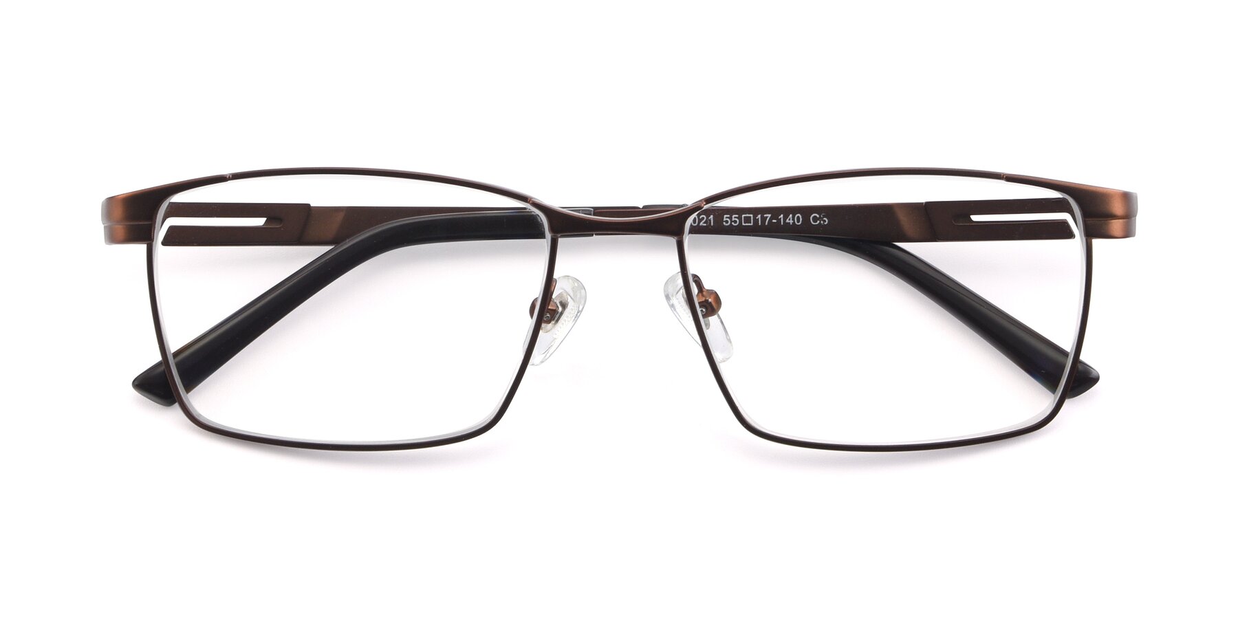 Folded Front of 19021 in Brown with Clear Eyeglass Lenses
