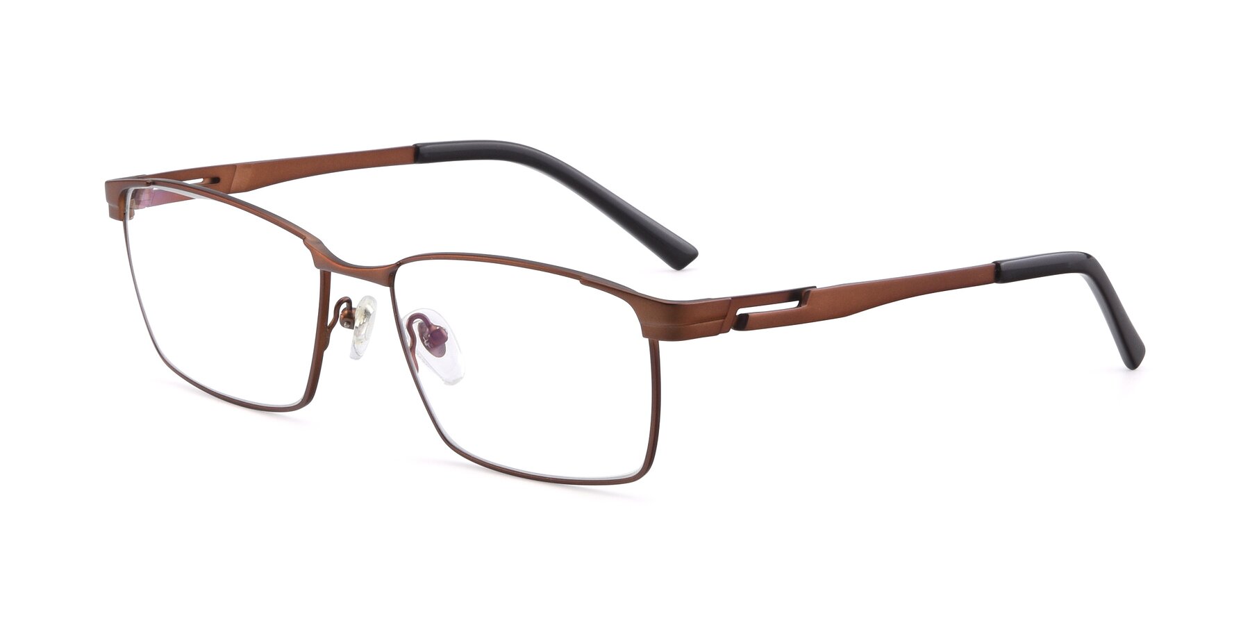 Angle of 19021 in Brown with Clear Eyeglass Lenses